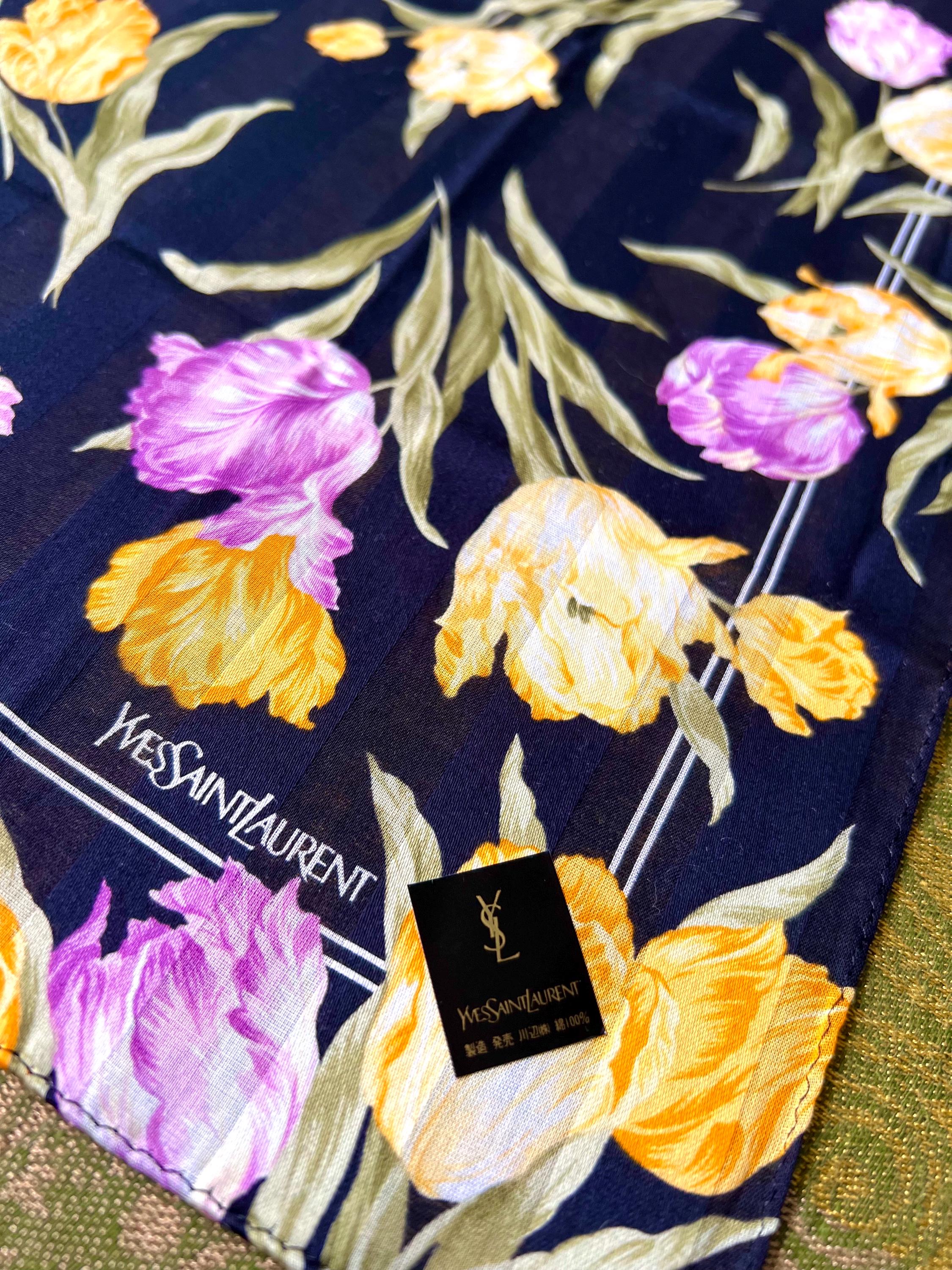 Vintage Yves Saint Laurent Scarf | 48*50cm |100% Cotton Neckerchief