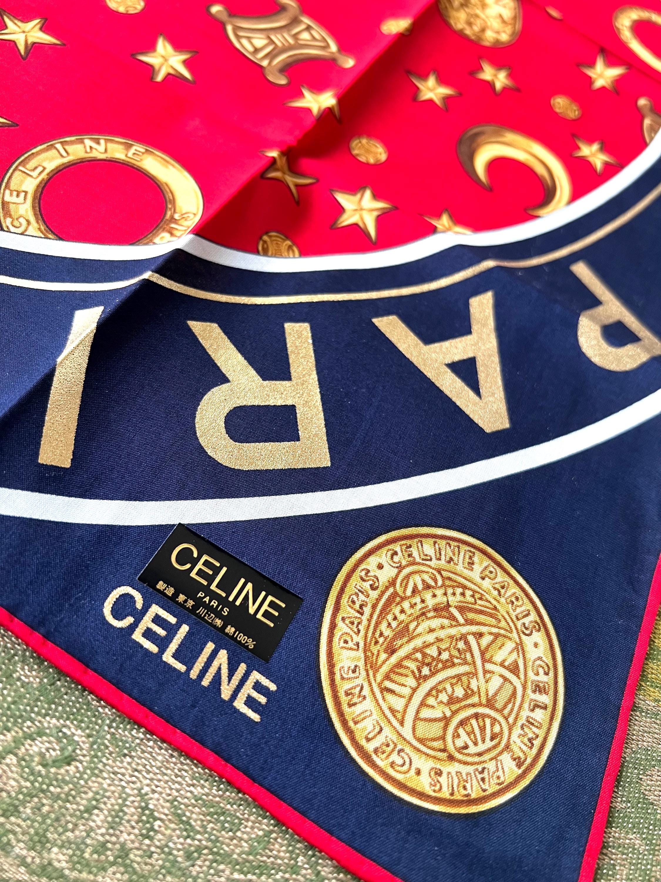 Celine Vintage Brand New Deadstock Scarf 54*55cm Handkerchief