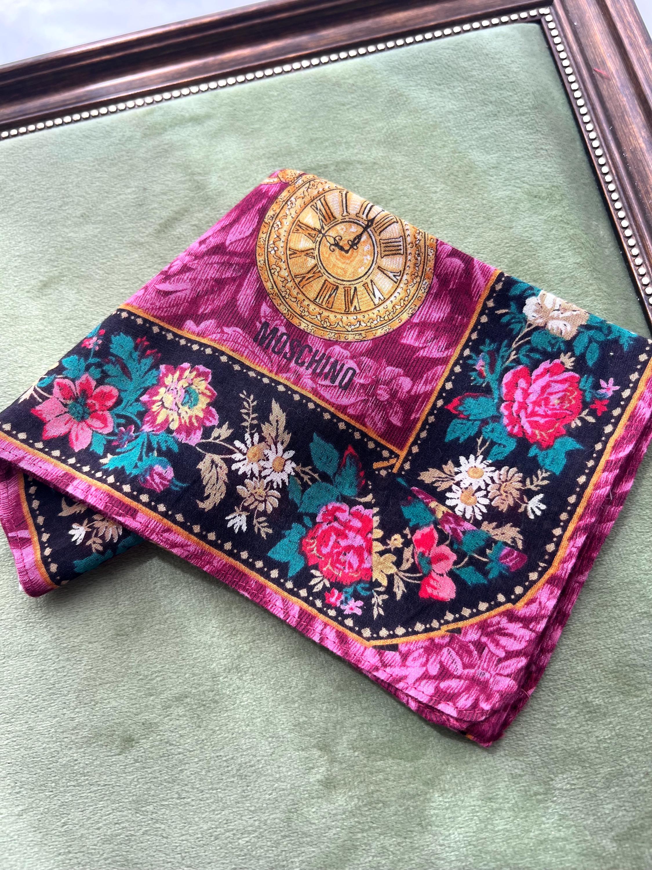 Vintage Moschino Cotton Scarf – 46m Square