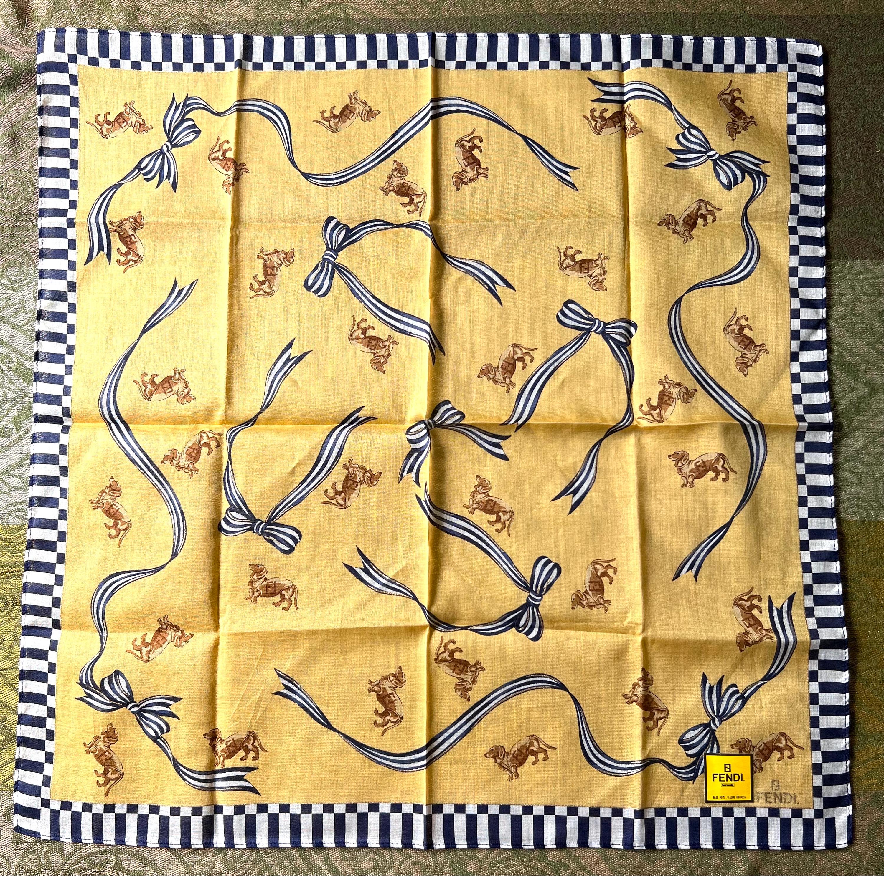 Fendi Vintage Brand New Deadstock Scarf 45*45cm Handkerchief