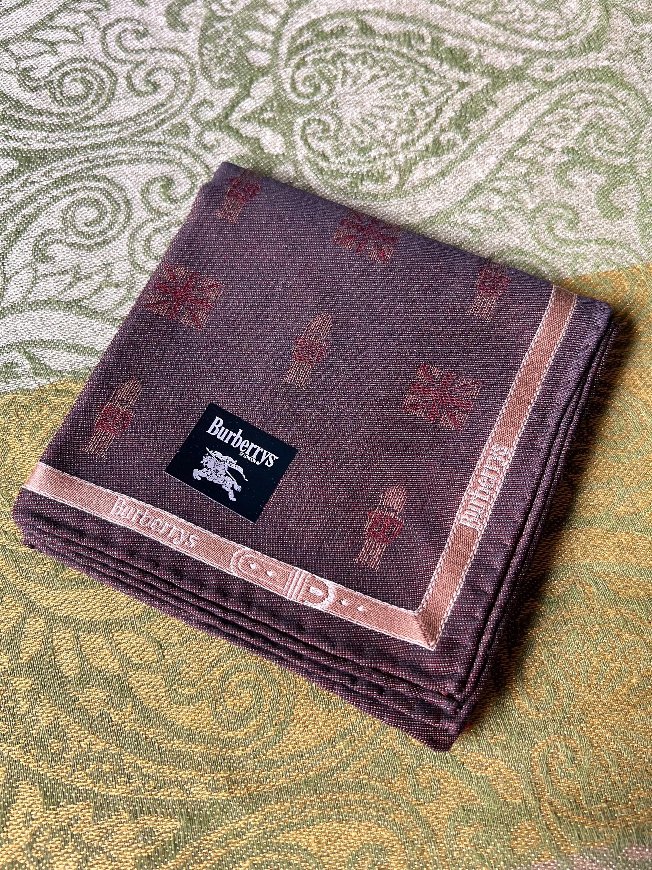 Burberrys Vintage Scarf – “S” Label, 100% Cotton, 47x 48 cm