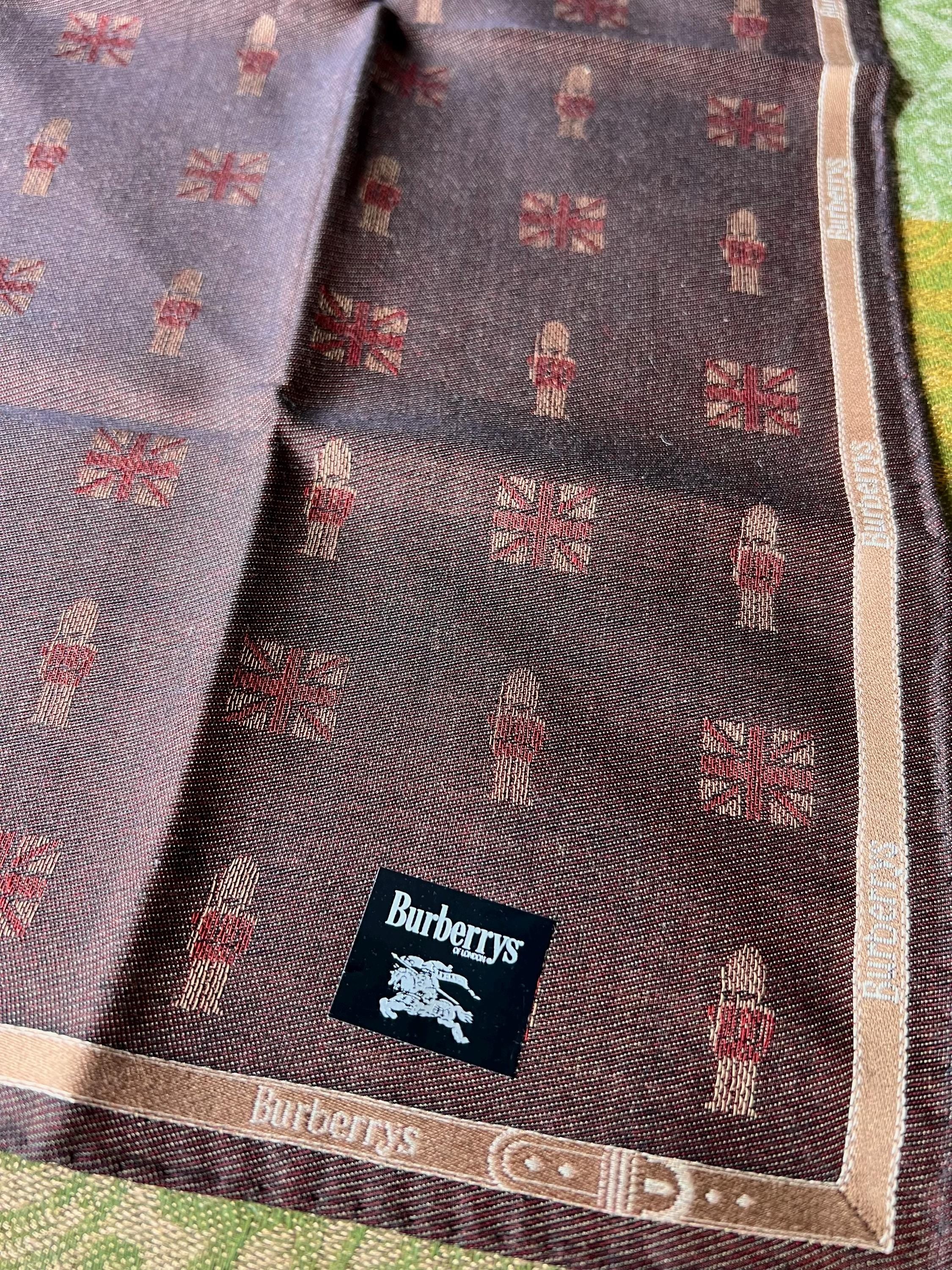 Burberrys Vintage Scarf – “S” Label, 100% Cotton, 47x 48 cm