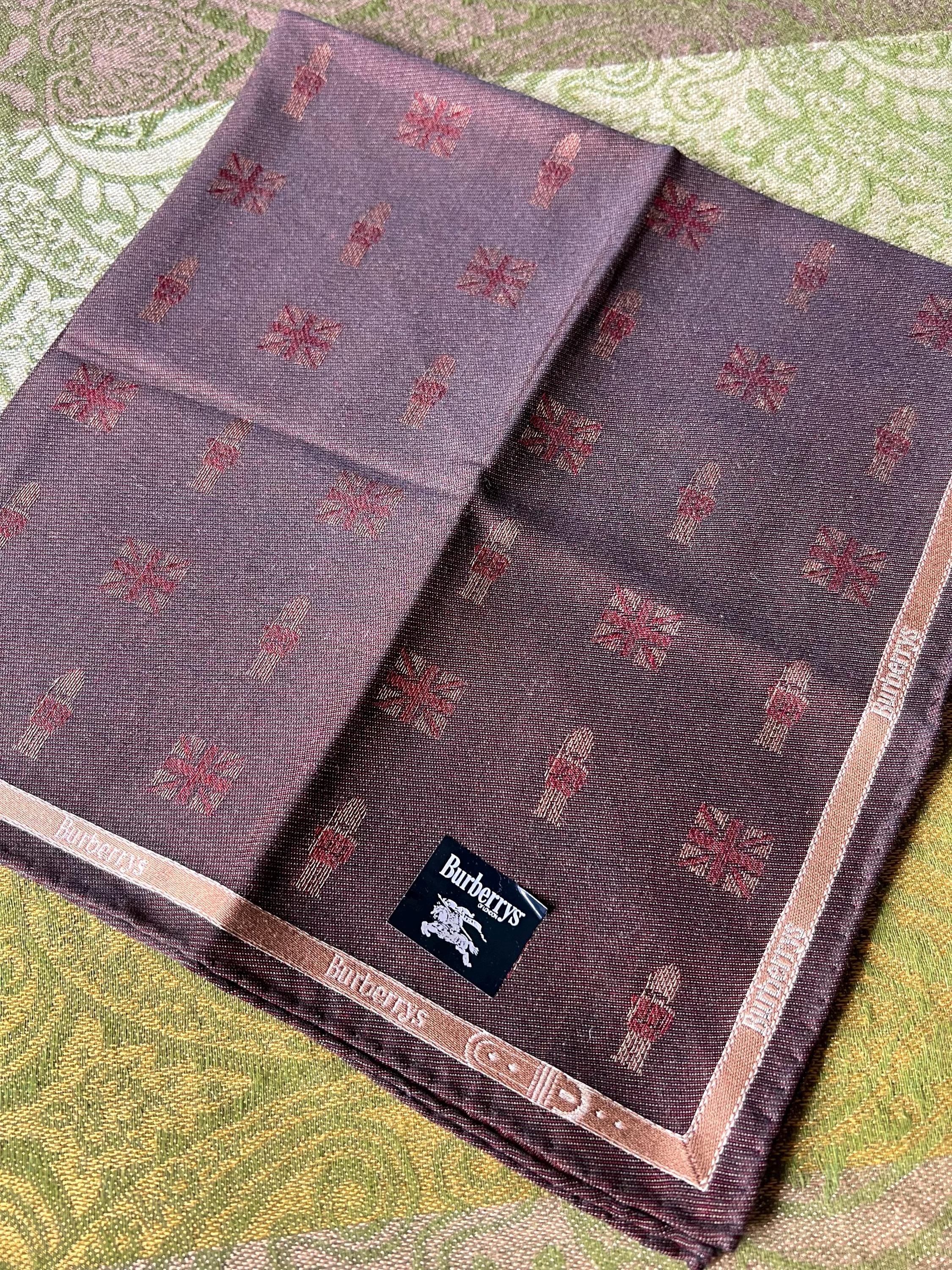 Burberrys Vintage Scarf – “S” Label, 100% Cotton, 47x 48 cm