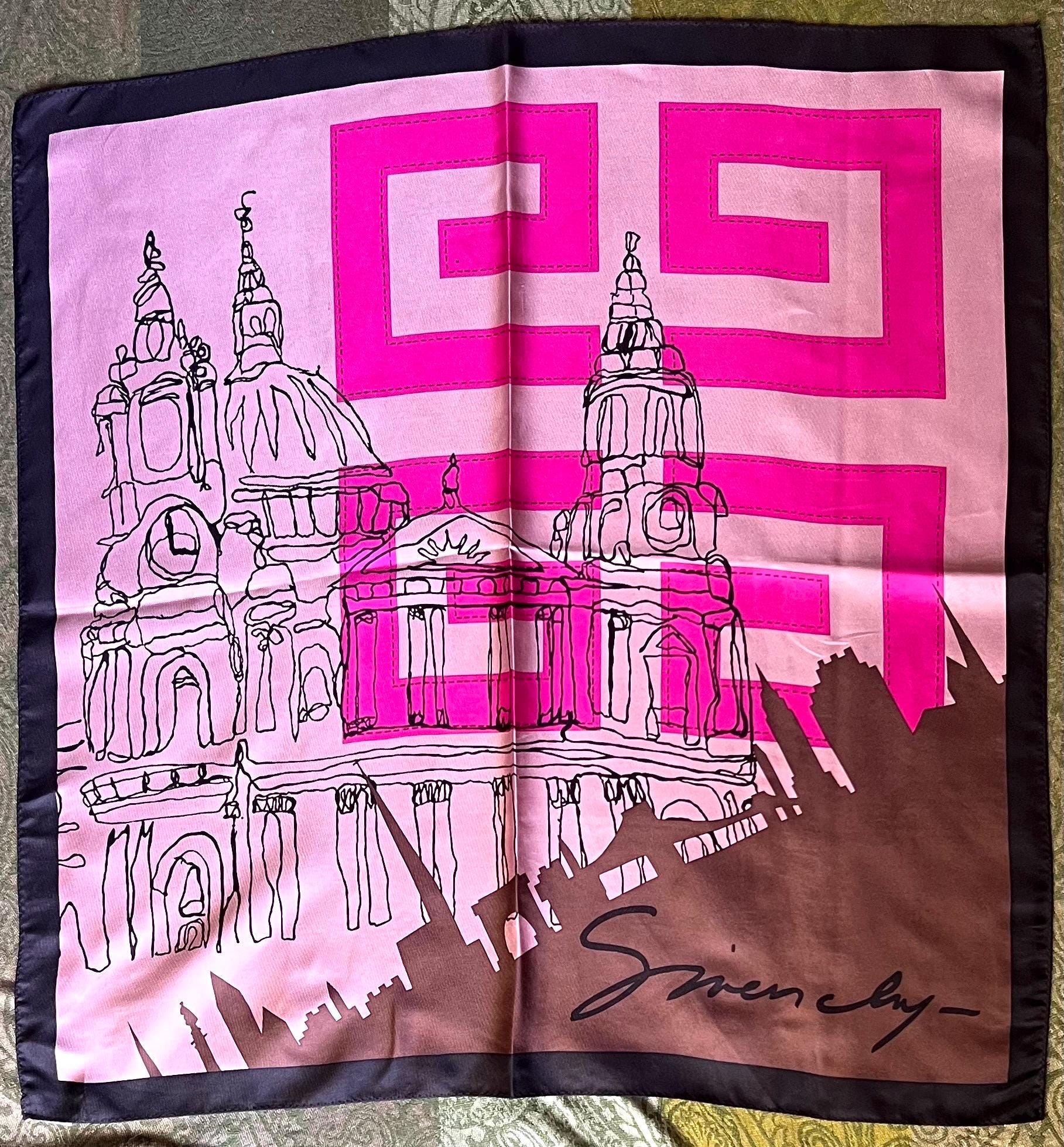 Givenchy Vintage Square Scarf – 100% Silk, 59*59cm