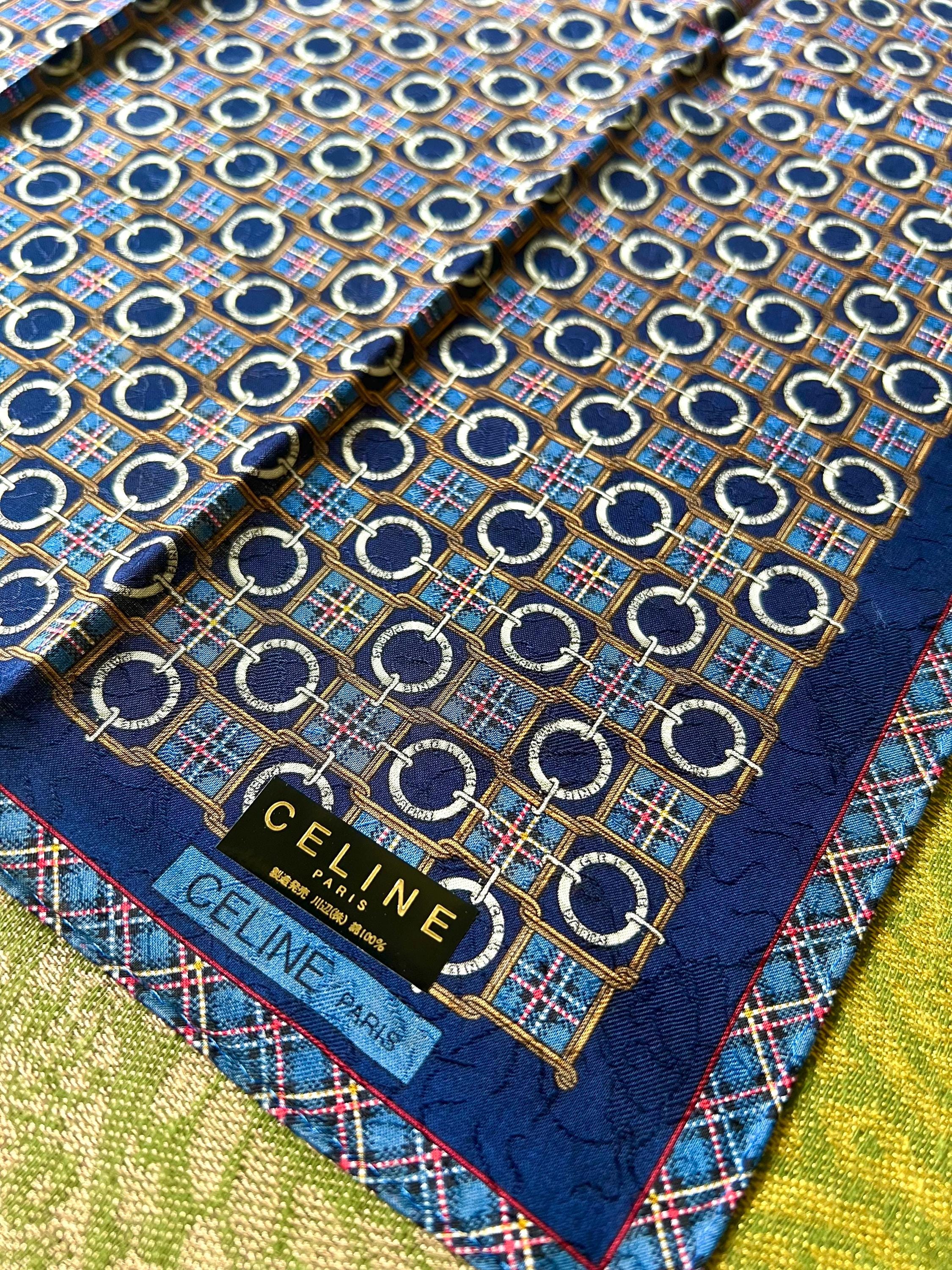 Celine Vintage Brand New Deadstock Scarf 48*48cm Handkerchief