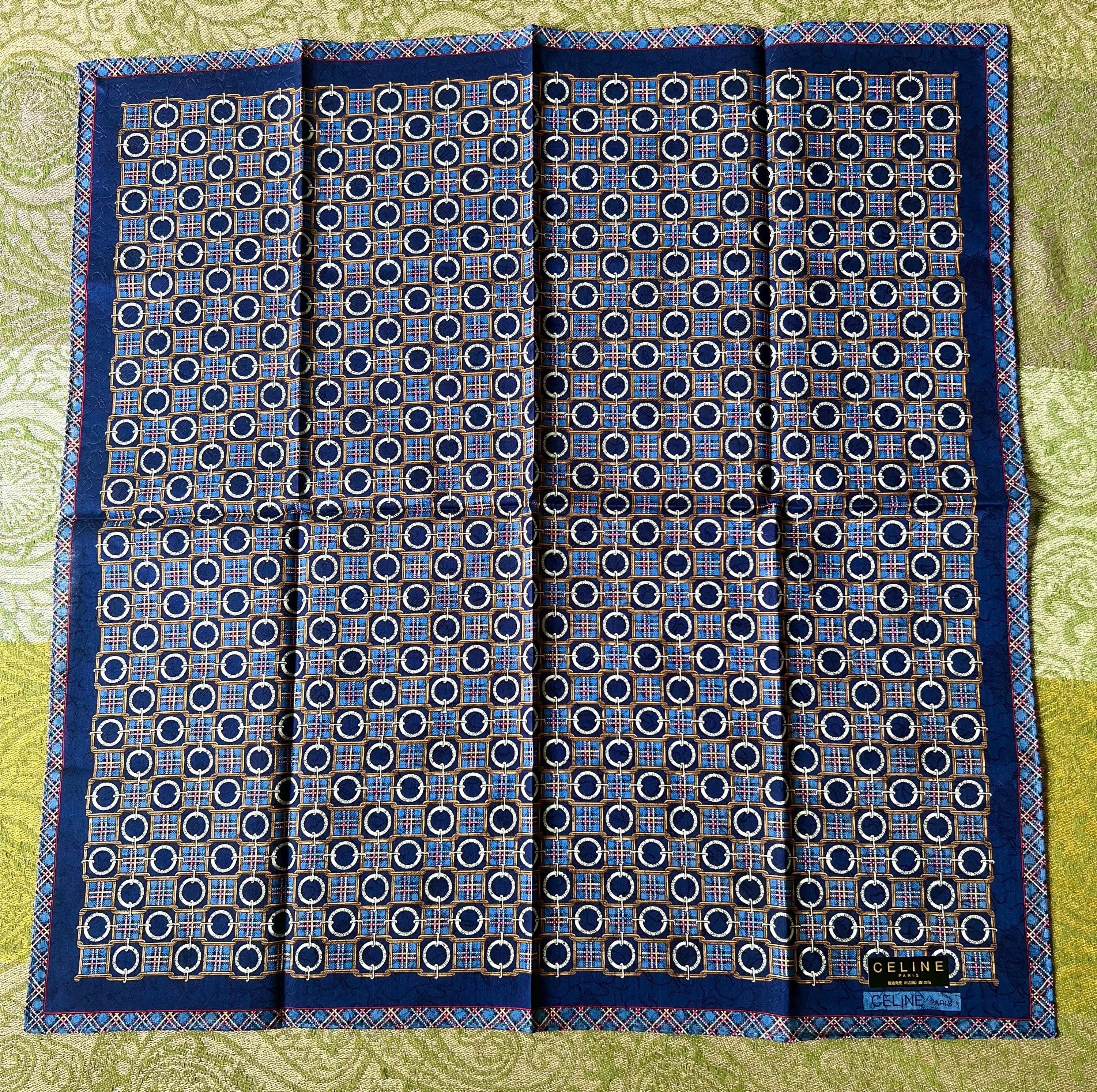Celine Vintage Brand New Deadstock Scarf 48*48cm Handkerchief