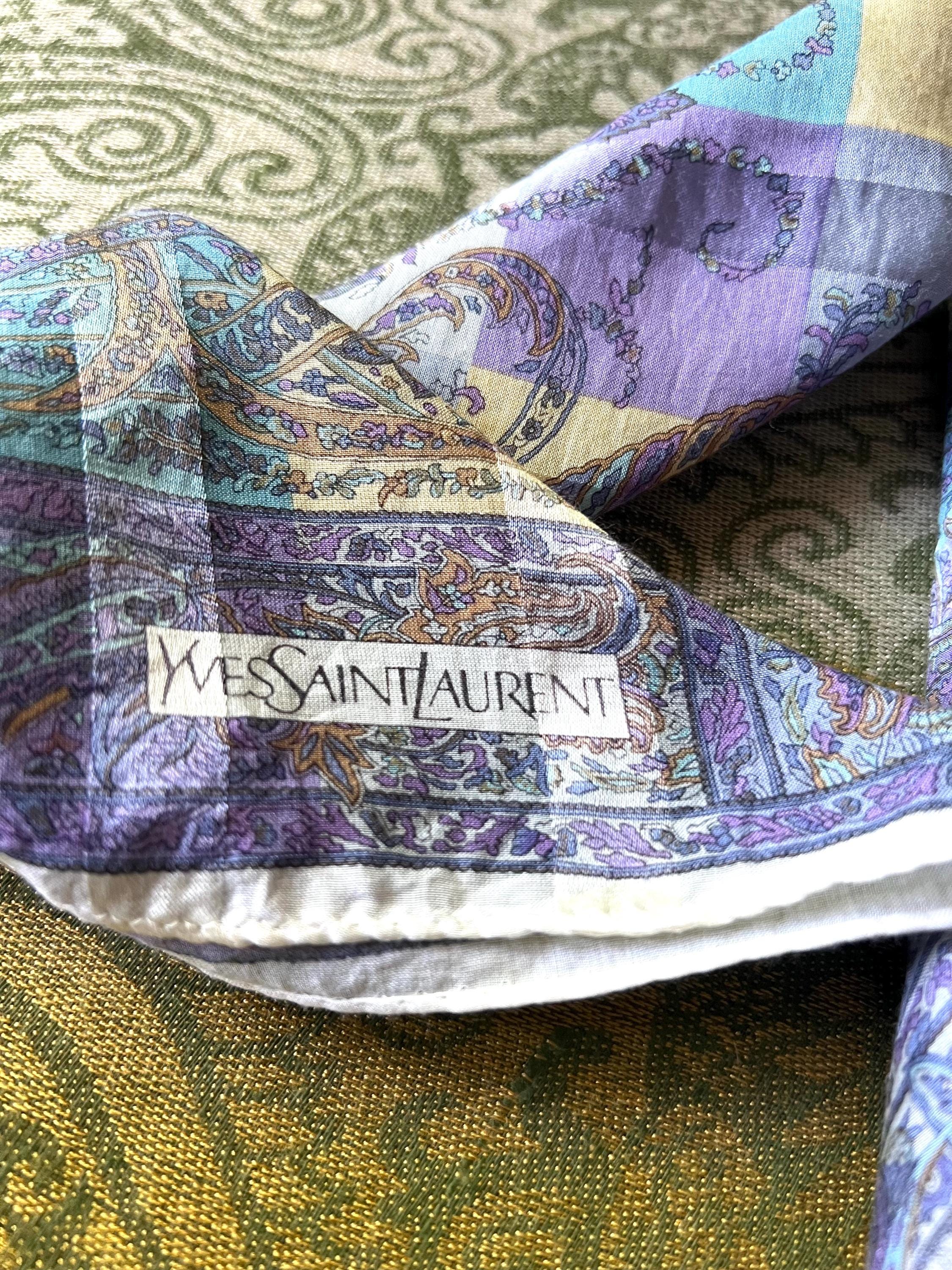 Vintage Yves Saint Laurent Scarf | 56*54cm |100% Cotton Neckerchief