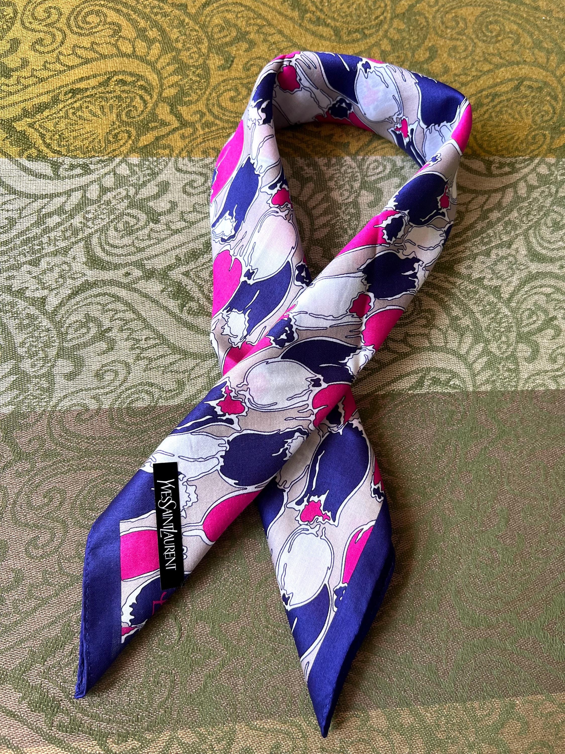 Vintage Yves Saint Laurent Scarf | 50*51cm |100% Cotton Neckerchief