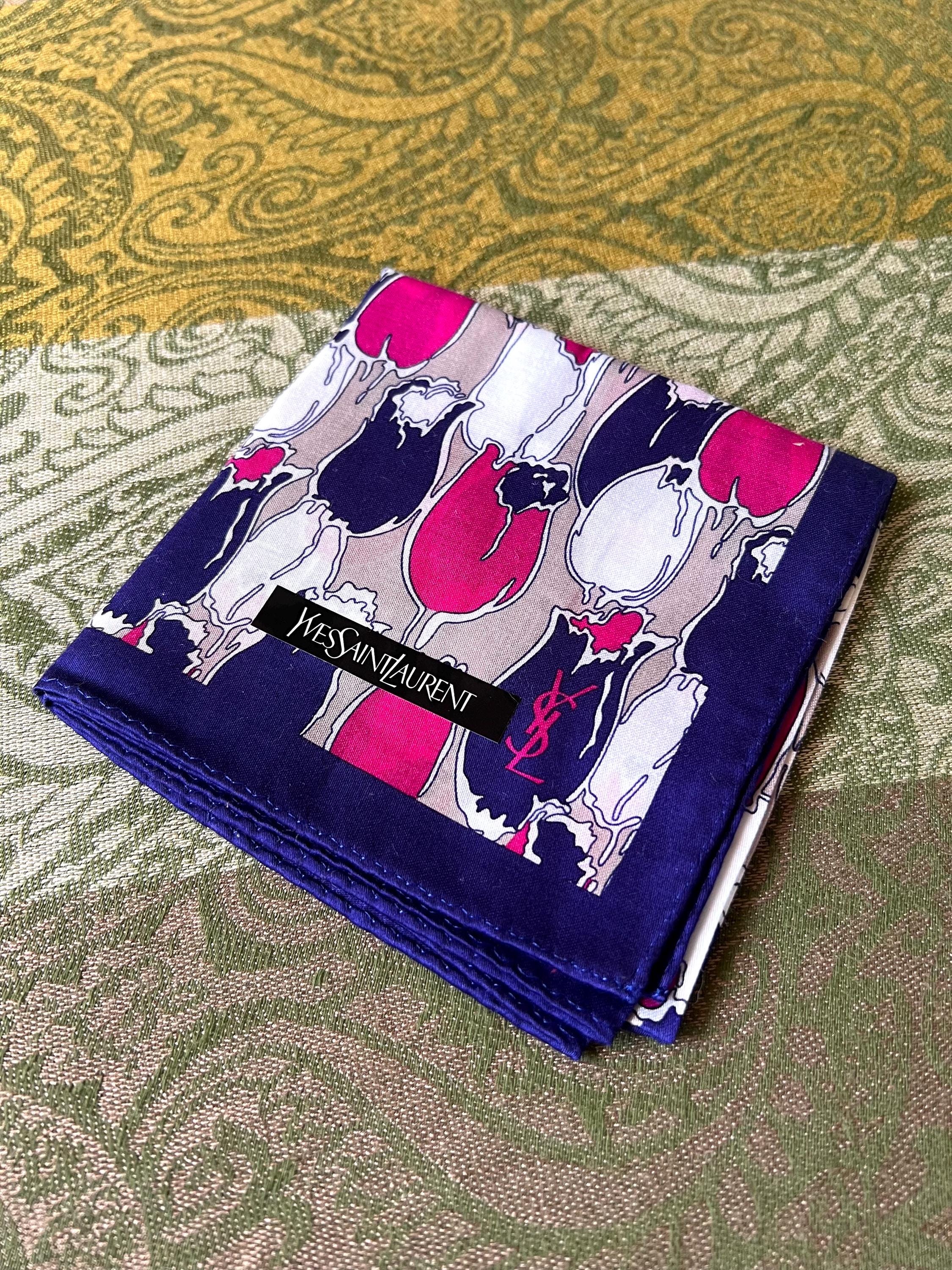 Vintage Yves Saint Laurent Scarf | 50*51cm |100% Cotton Neckerchief