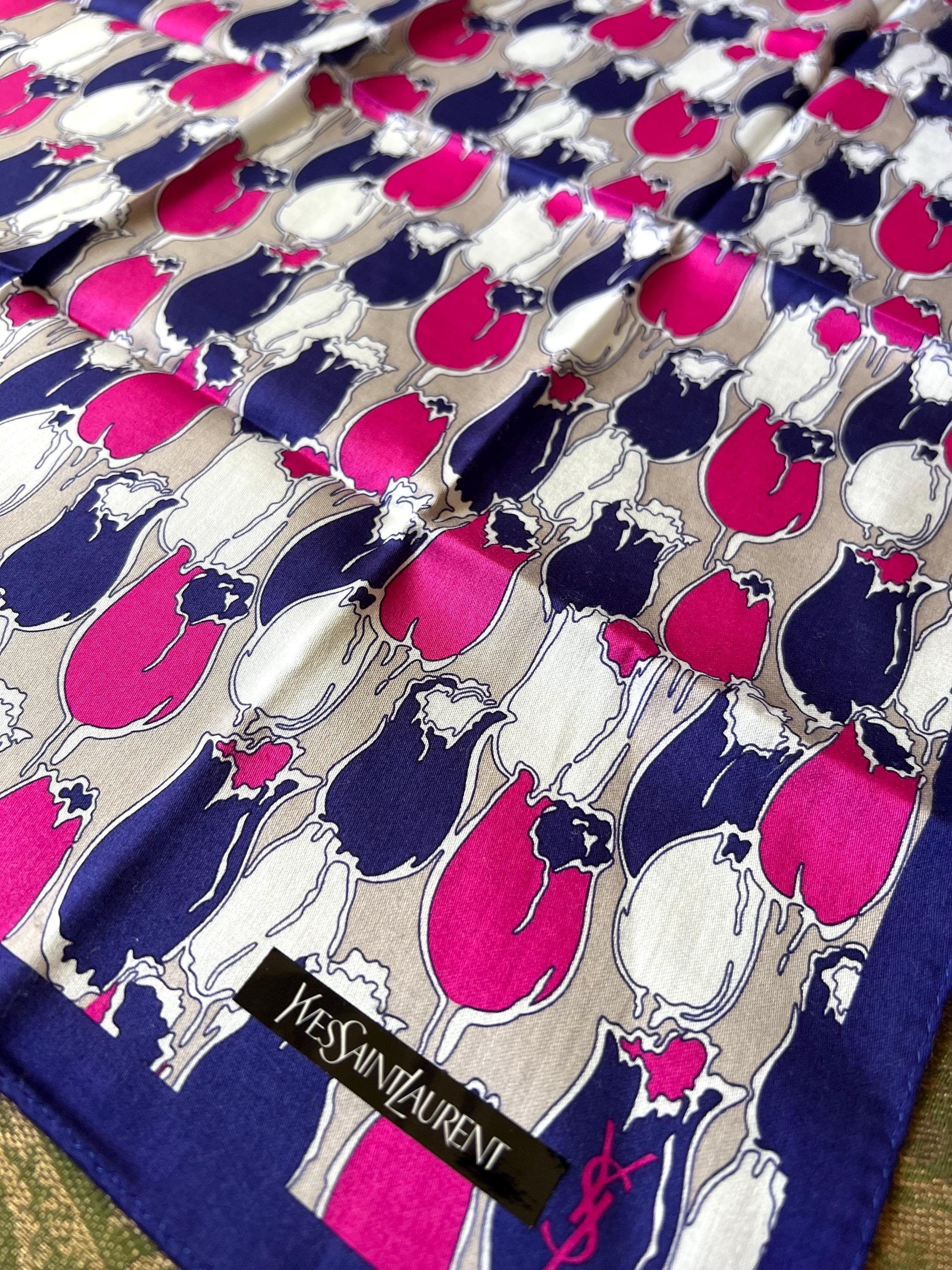 Vintage Yves Saint Laurent Scarf | 50*51cm |100% Cotton Neckerchief
