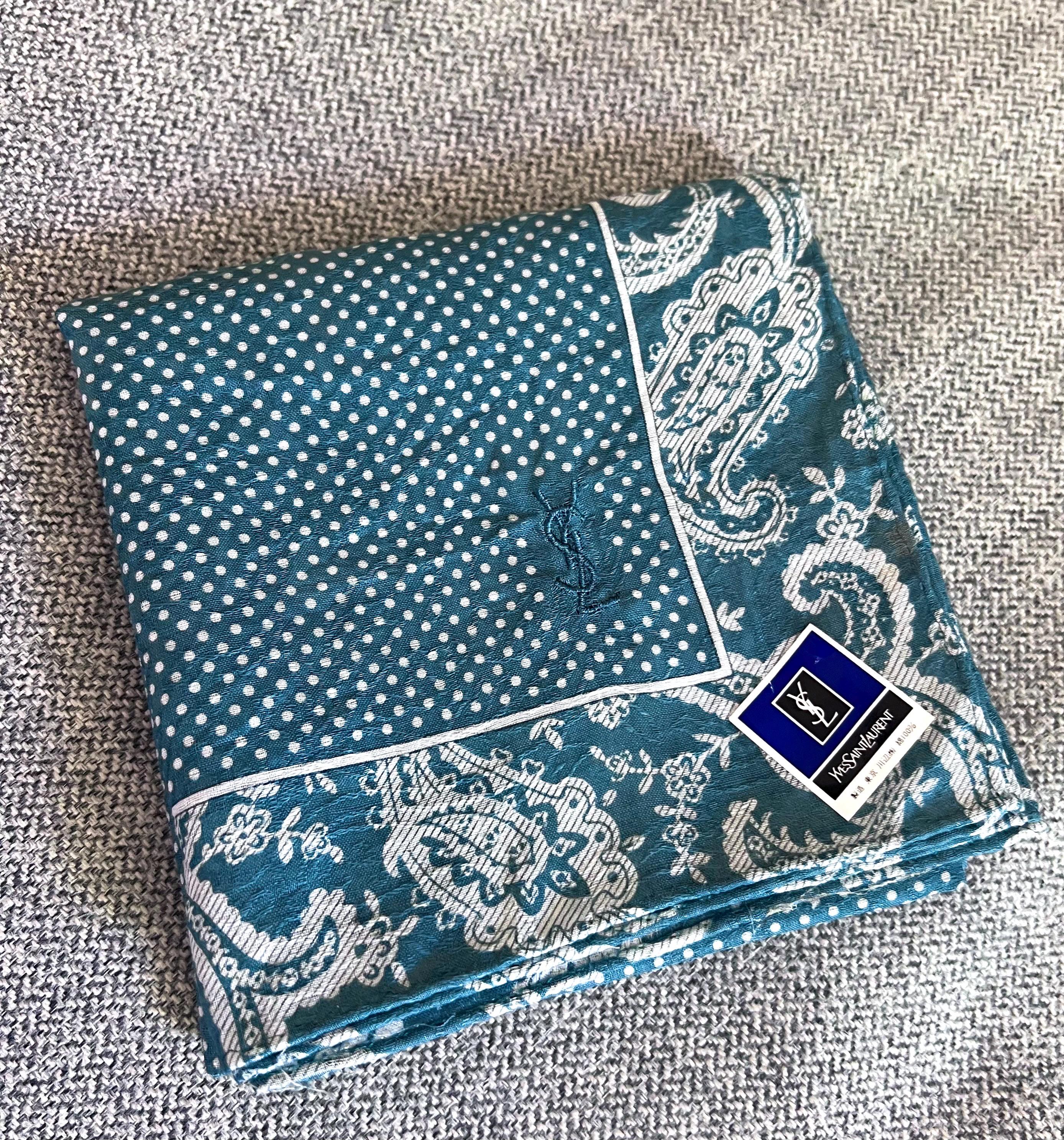 Vintage Yves Saint Laurent Scarf | 48*48cm |100% Cotton Neckerchief