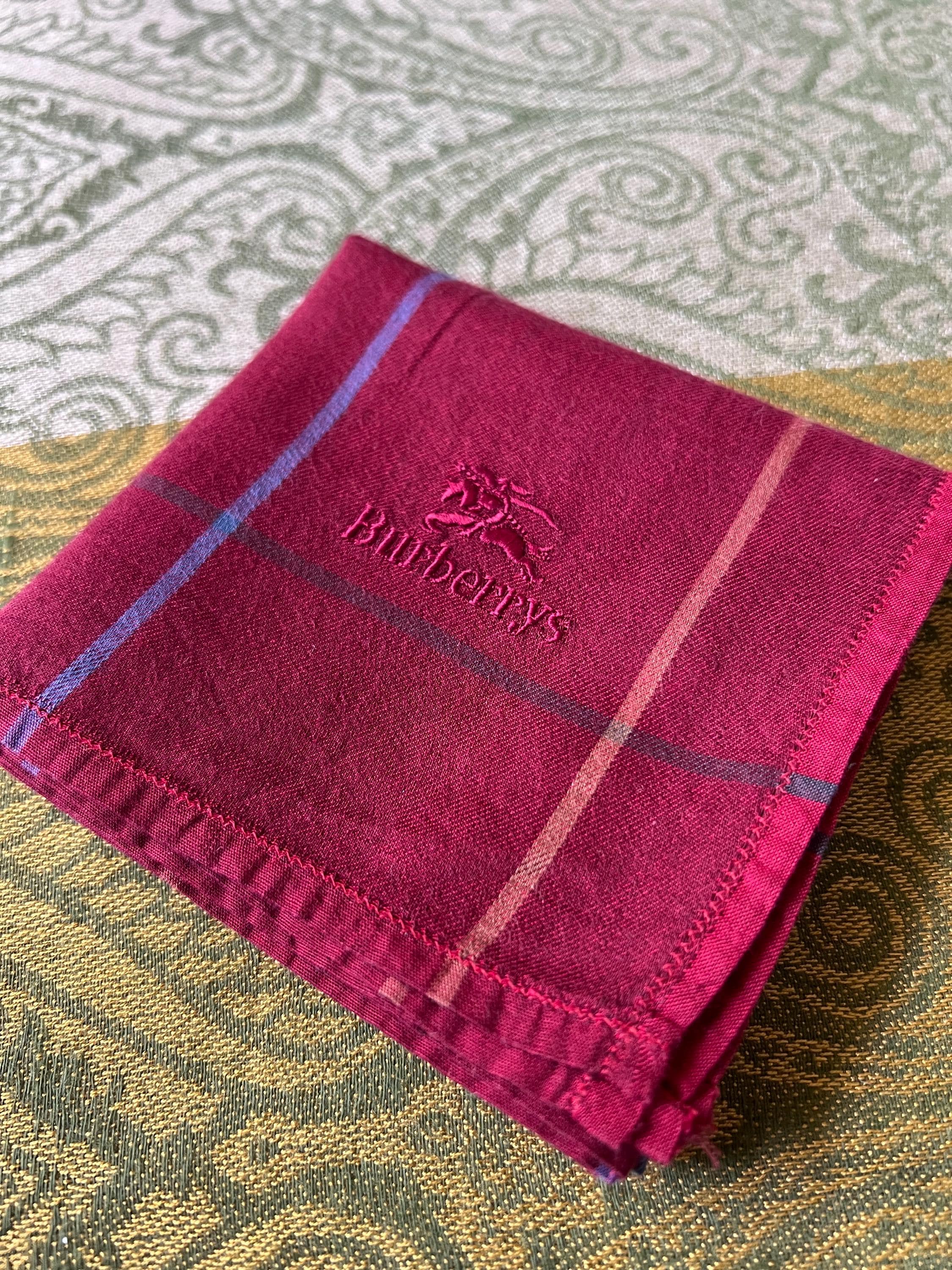 Burberrys Vintage Scarf – 1950s “S” Label, 100% Cotton, 44 x 46 cm