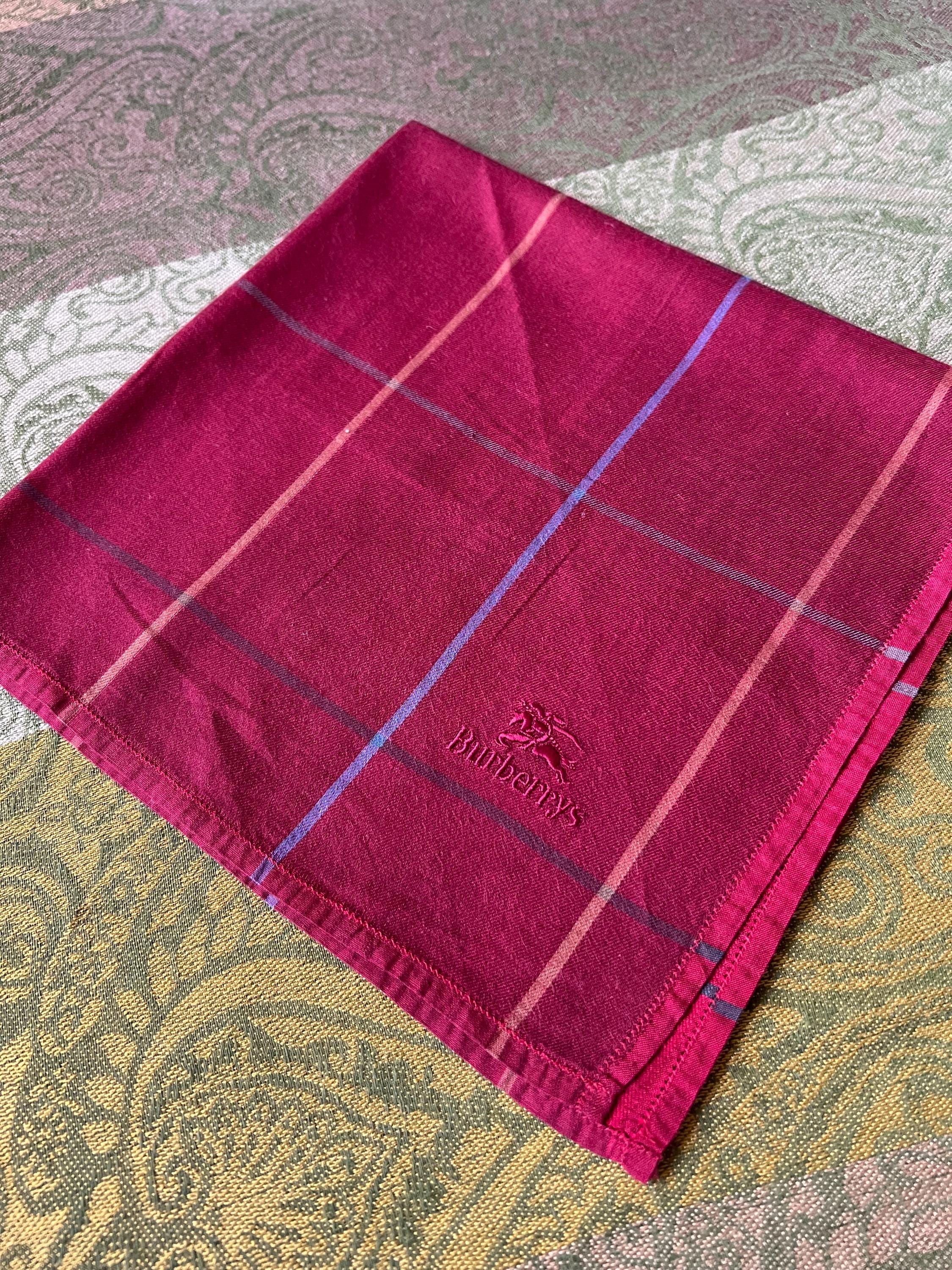Burberrys Vintage Scarf – 1950s “S” Label, 100% Cotton, 44 x 46 cm