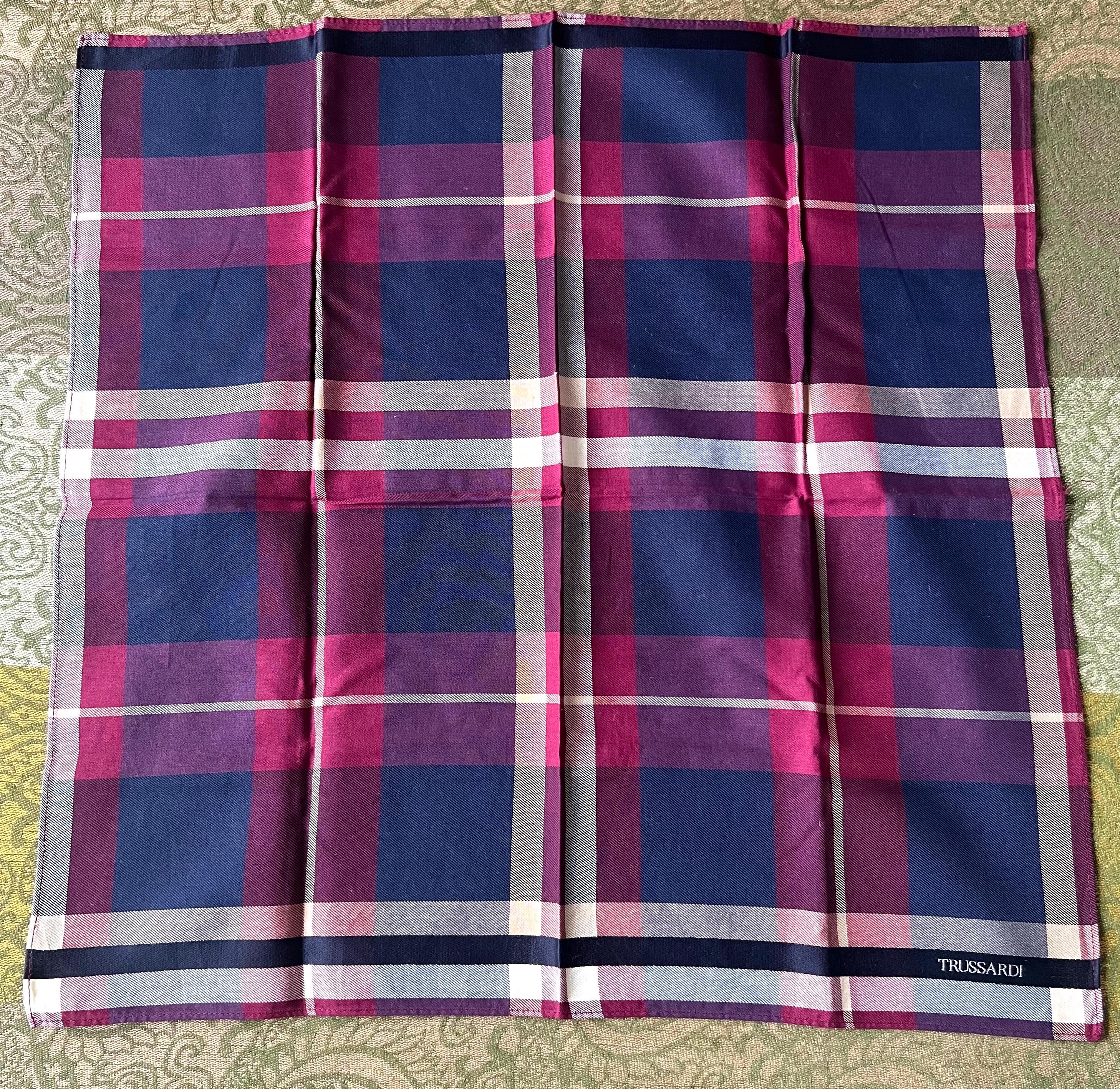 Trussardi Cotton Scarf | 47×49cm | Rare Pre-loved Designer Accessory