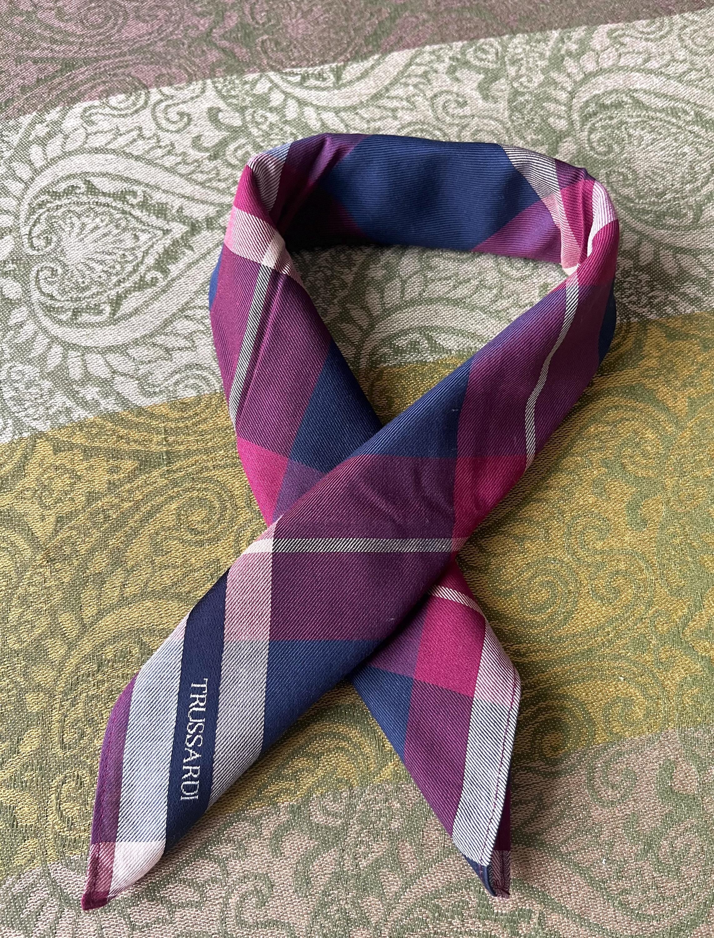 Trussardi Cotton Scarf | 47×49cm | Rare Pre-loved Designer Accessory