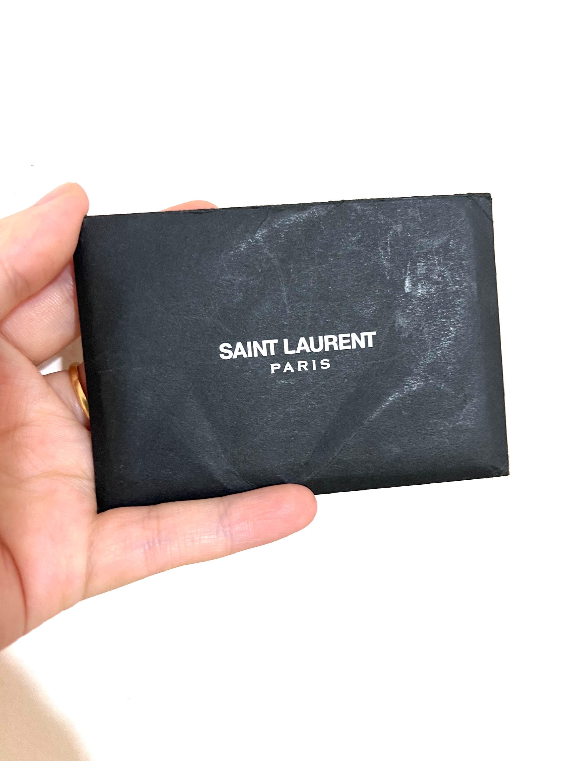 Authentic YSL Teddy Pochon Black Leather Drawstring Shoulder Bag