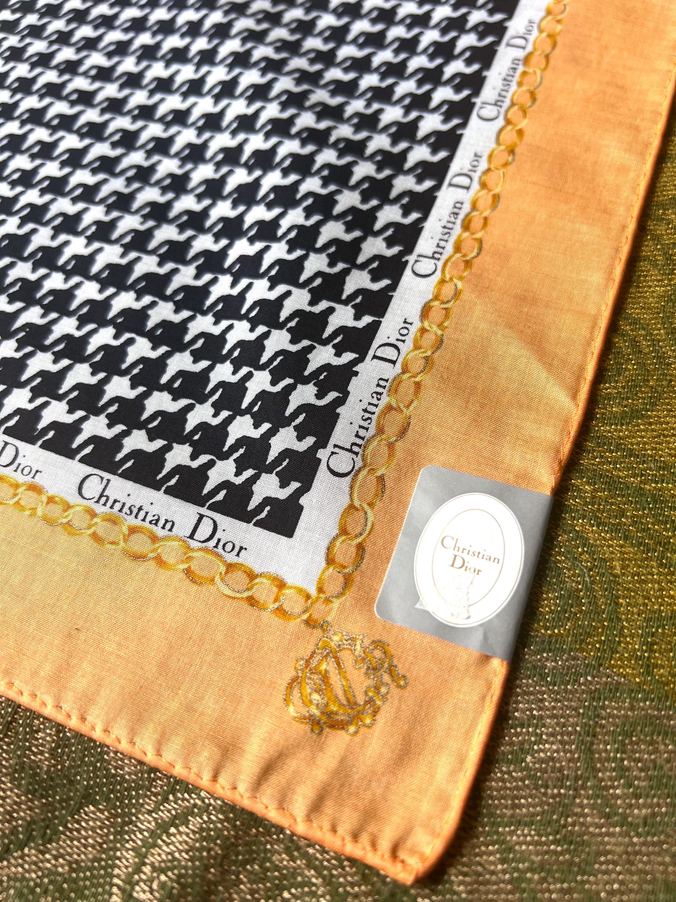 Vintage Christian Dior Cotton Scarf - Logo Square (49x49cm)