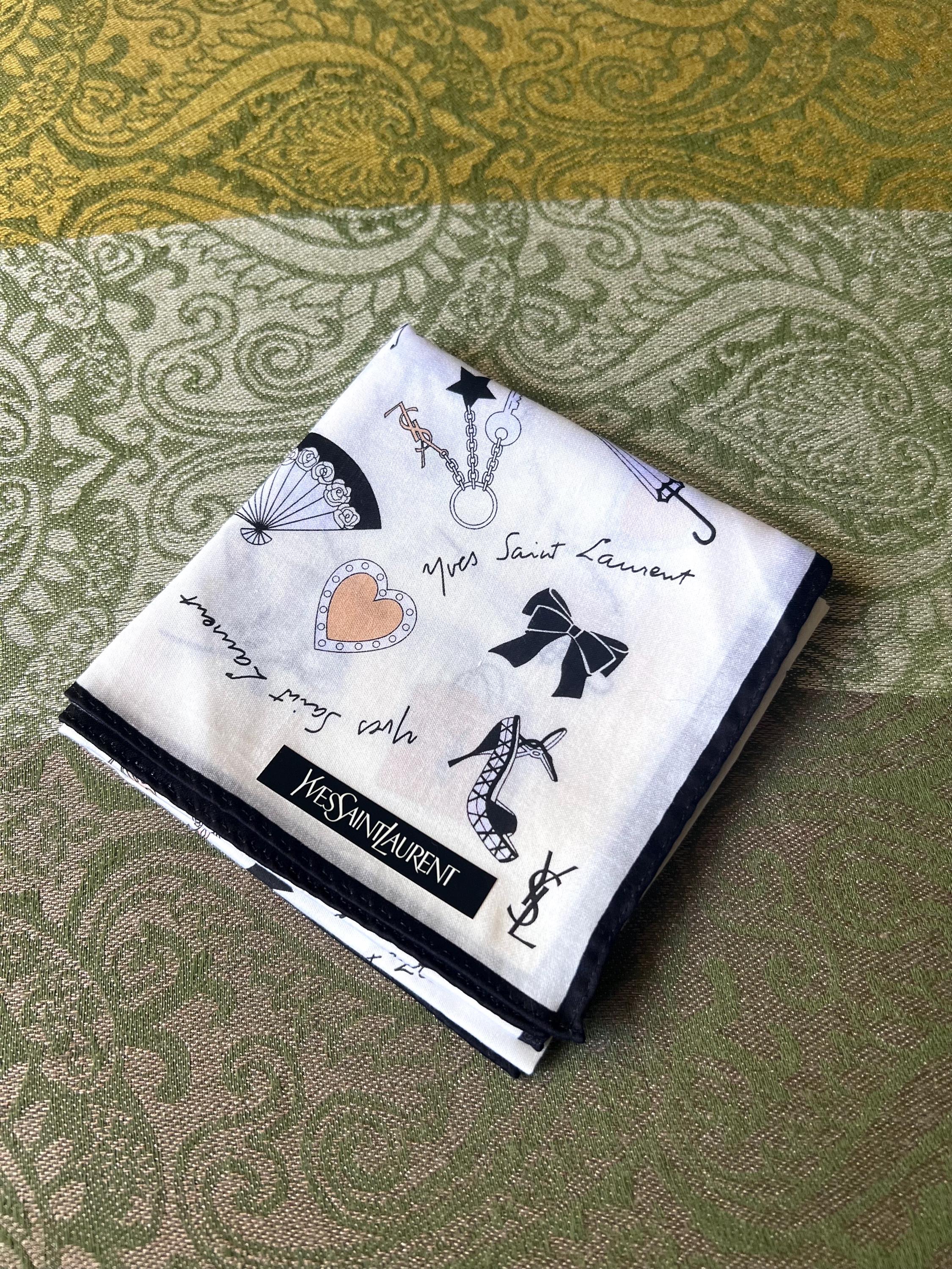 Vintage Yves Saint Laurent Scarf | 50*52cm |100% Cotton Neckerchief