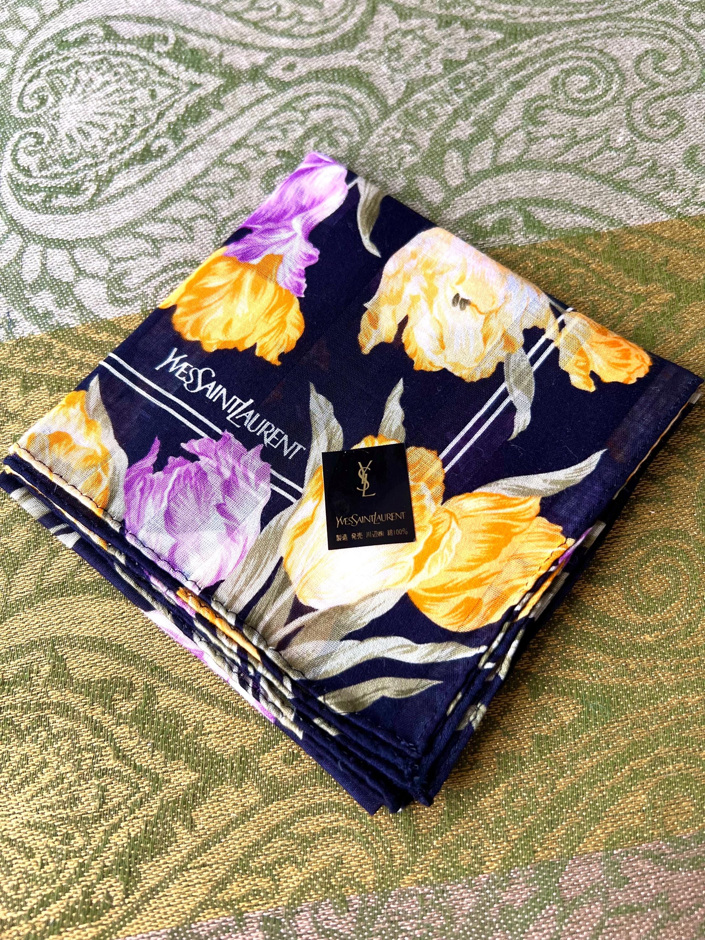 Vintage Yves Saint Laurent Scarf | 48*50cm |100% Cotton Neckerchief