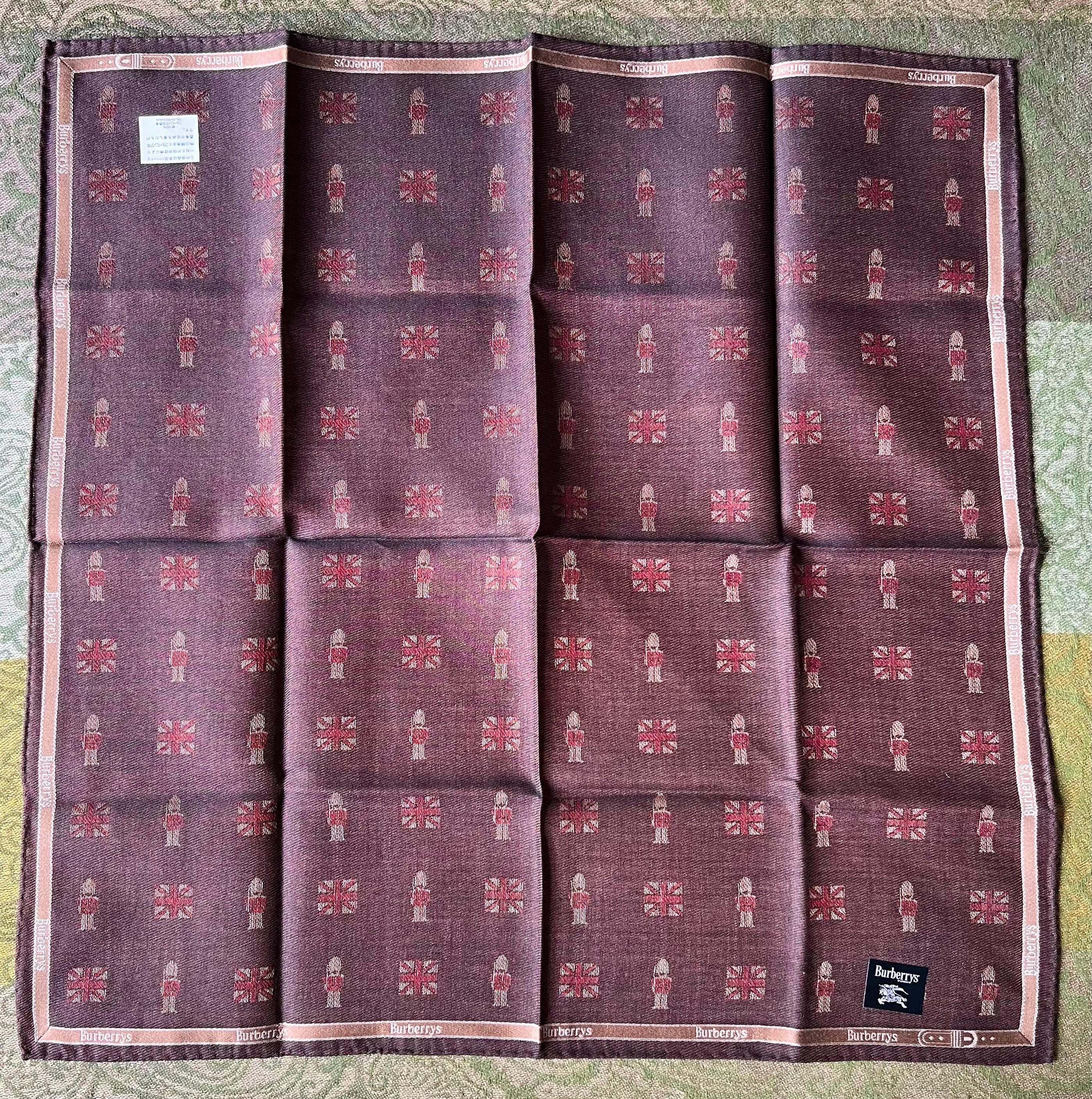 Burberrys Vintage Scarf – “S” Label, 100% Cotton, 47x 48 cm