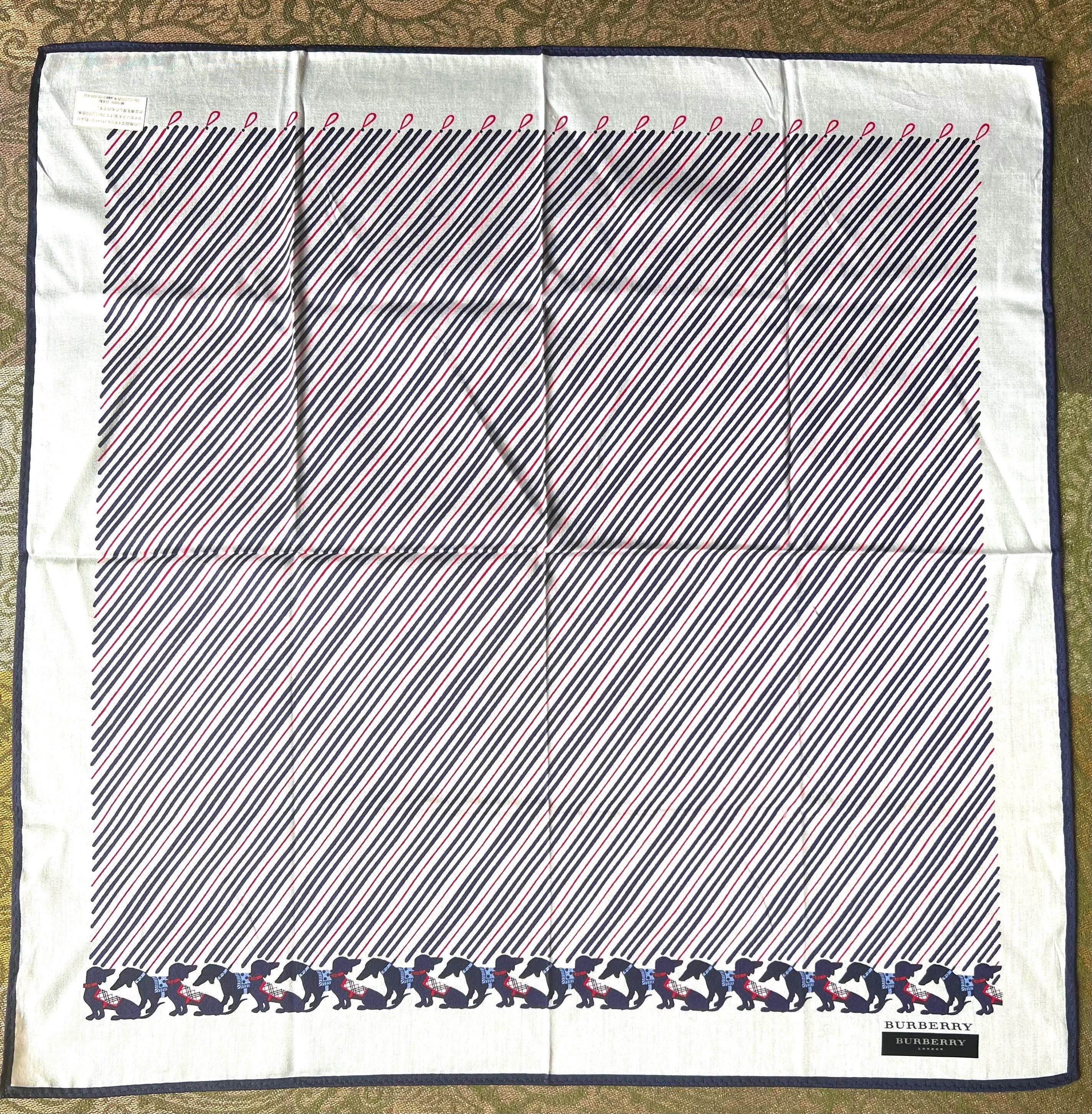 Burberry Scarf: Vintage Cotton Check Handkerchief