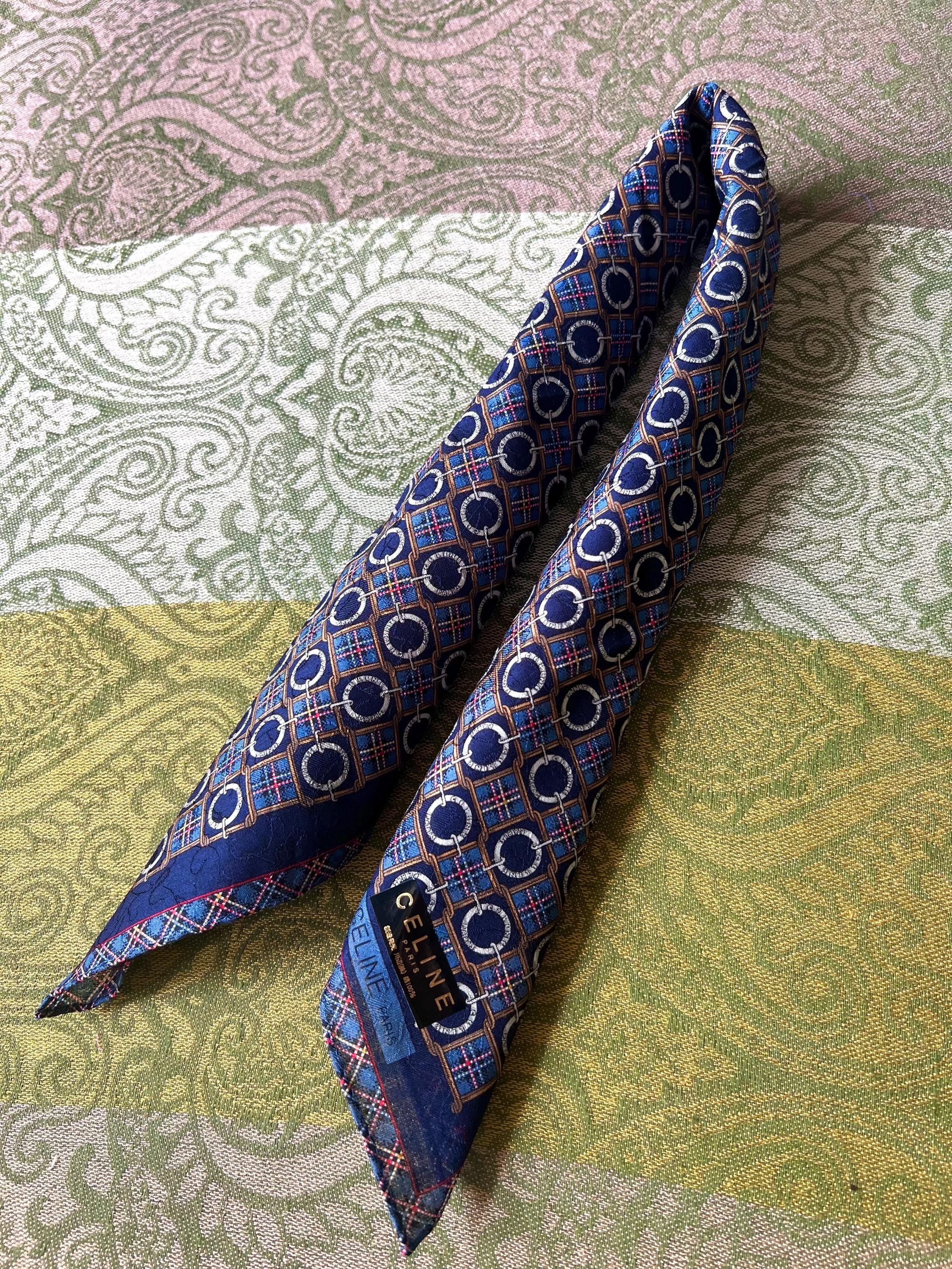 Celine Vintage Brand New Deadstock Scarf 48*48cm Handkerchief