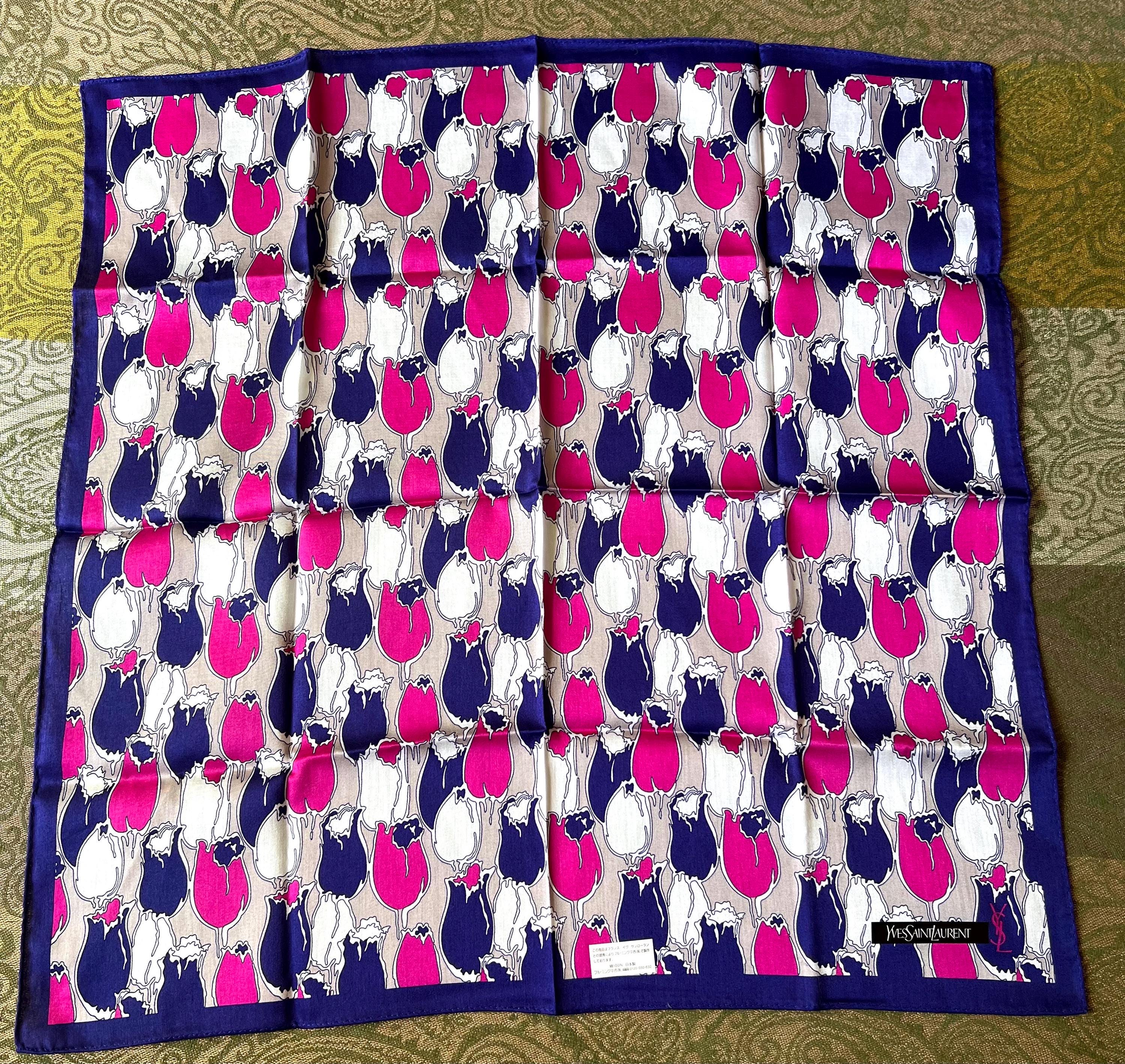 Vintage Yves Saint Laurent Scarf | 50*51cm |100% Cotton Neckerchief