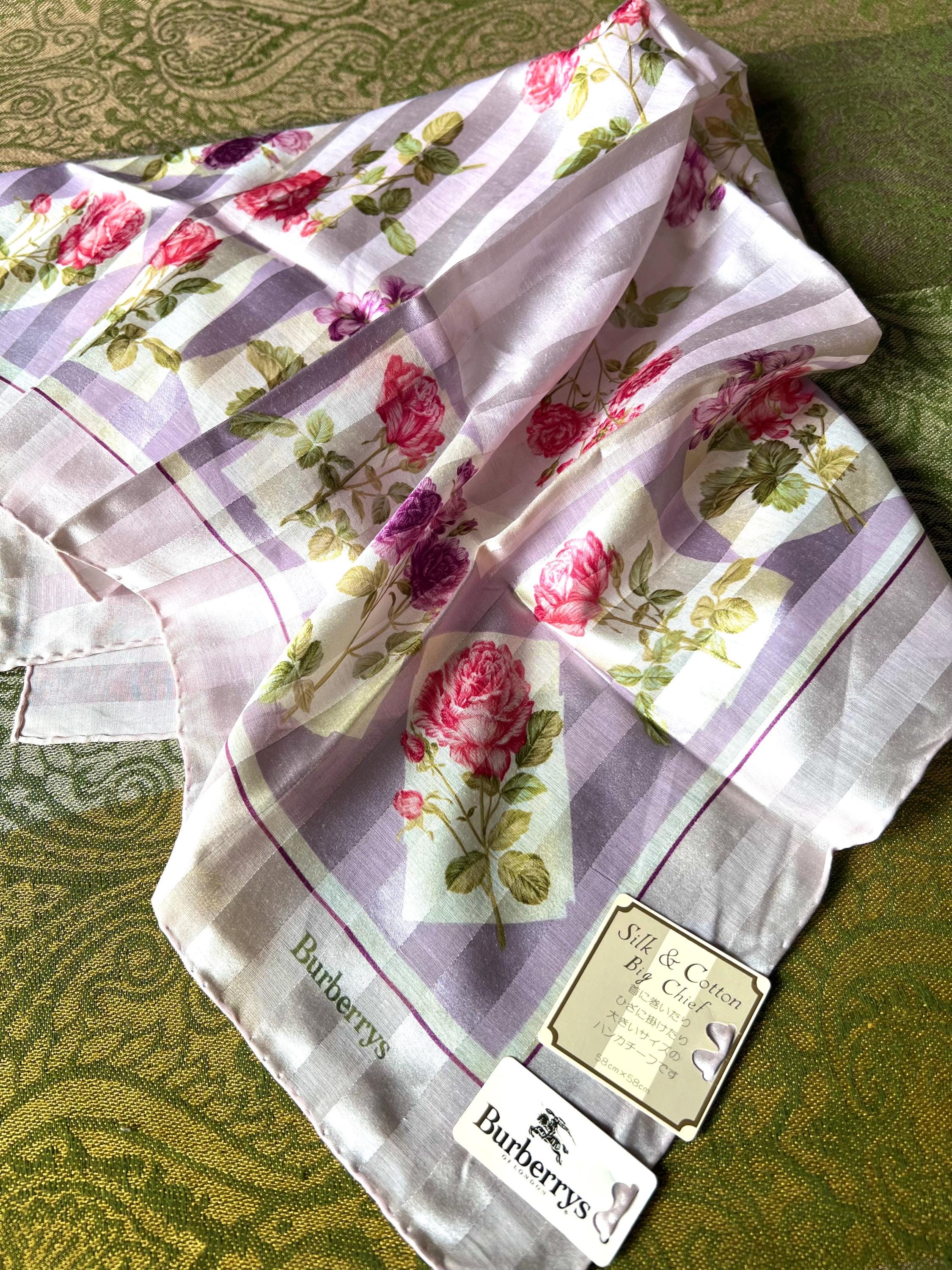 Burberry Vintage Brand New Deadstock Scarf 58*58cm Black Label Handkerchief