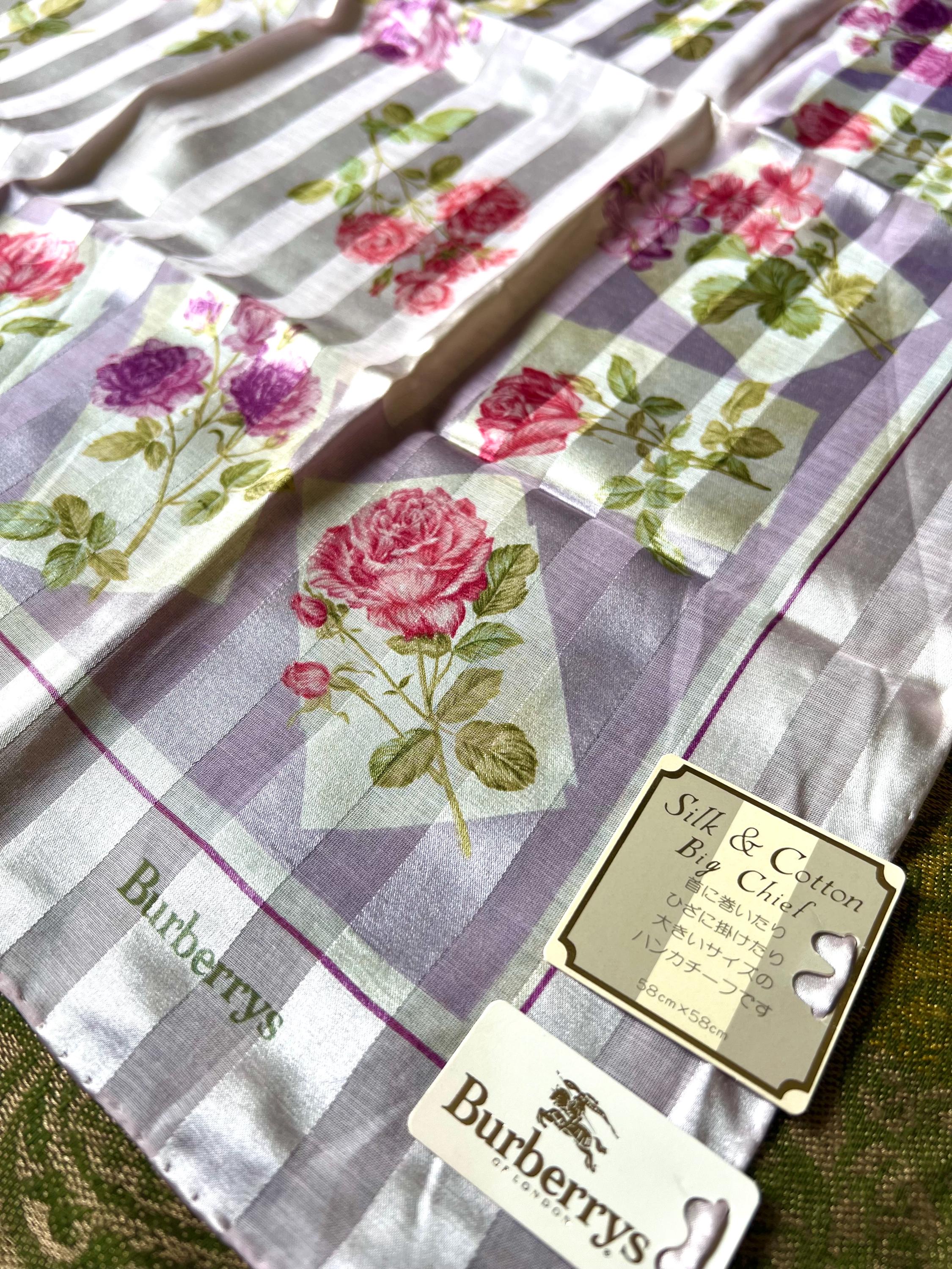 Burberry Vintage Brand New Deadstock Scarf 58*58cm Black Label Handkerchief
