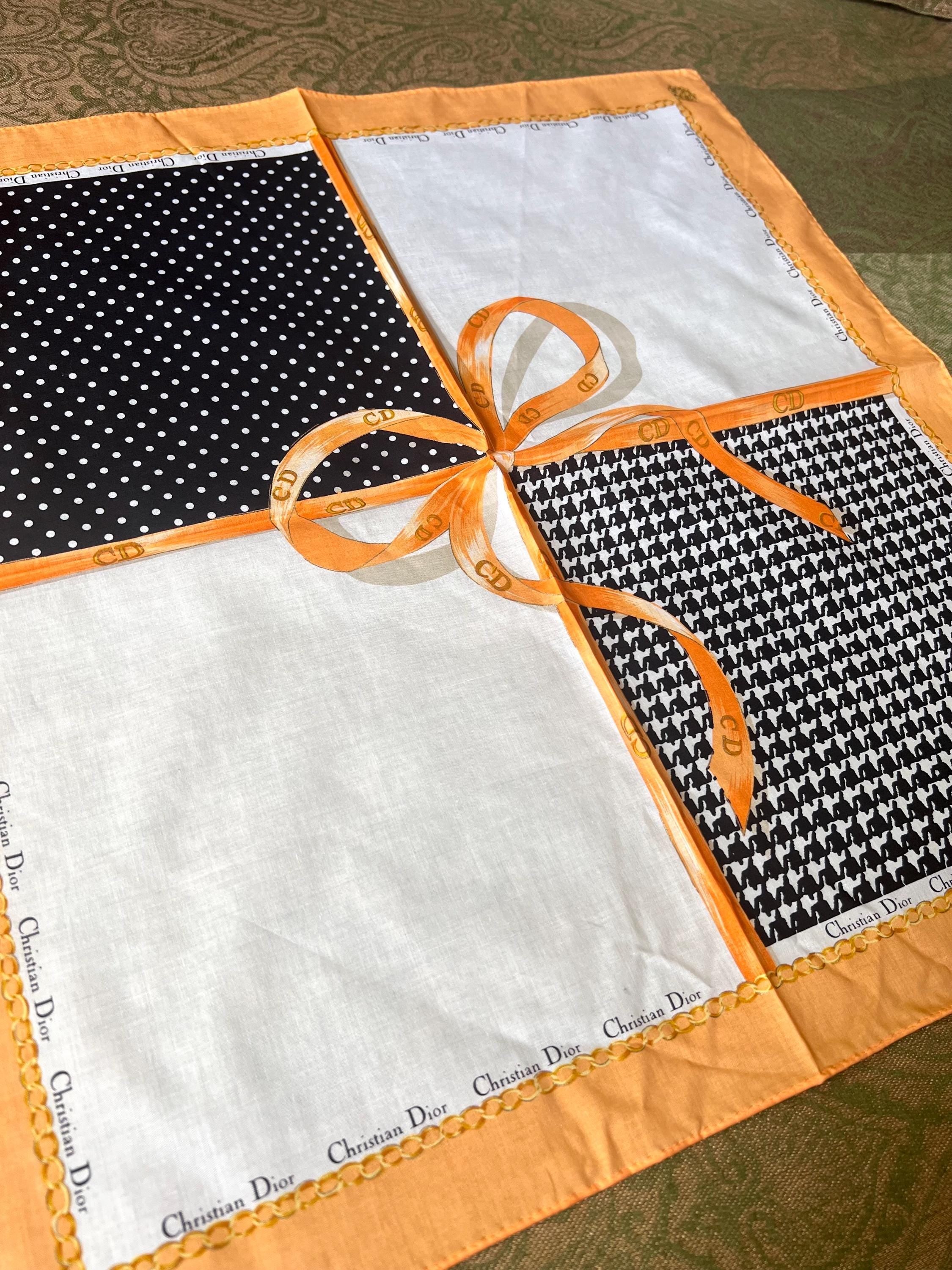 Vintage Christian Dior Cotton Scarf - Logo Square (49x49cm)