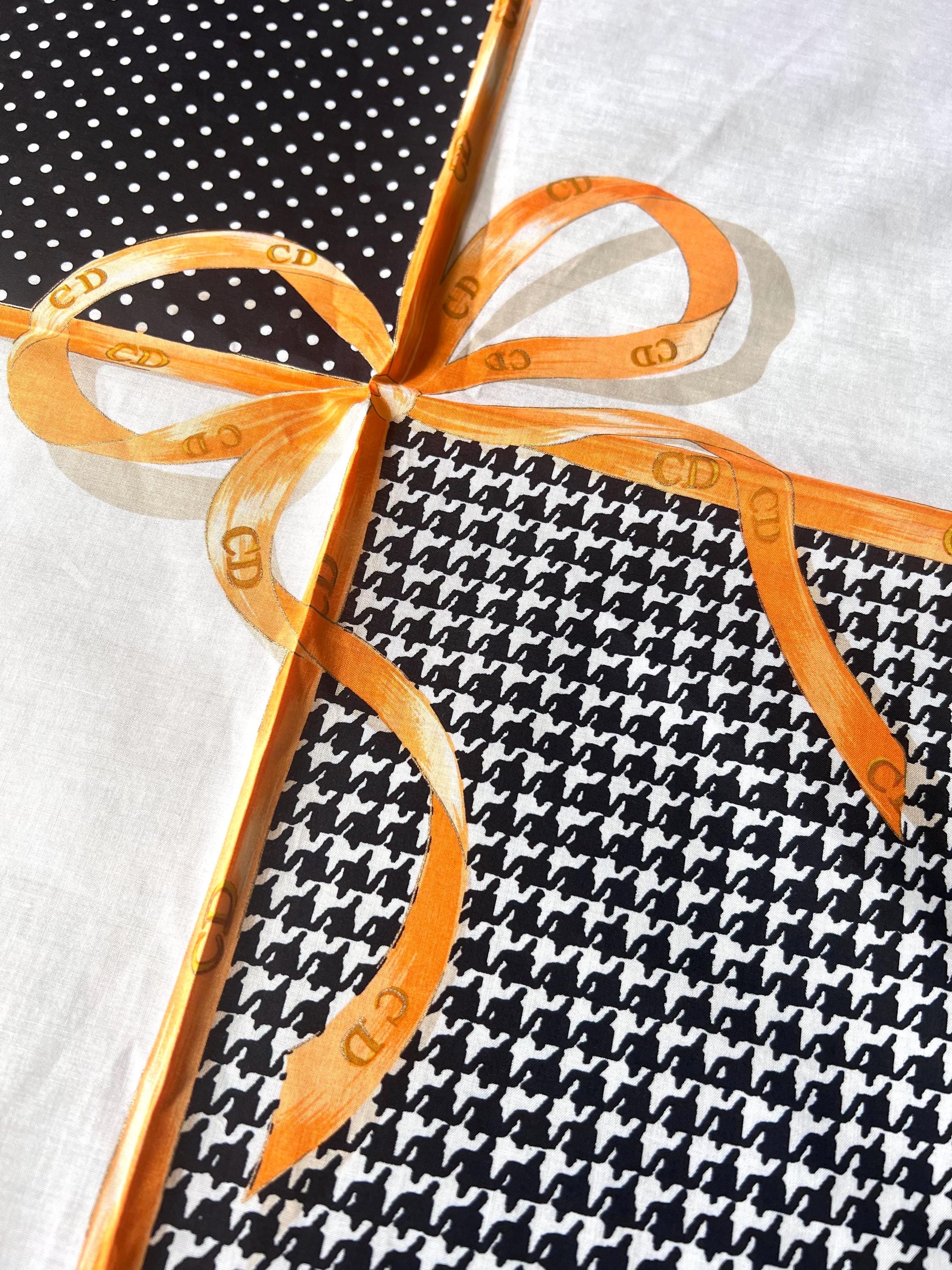 Vintage Christian Dior Cotton Scarf - Logo Square (49x49cm)