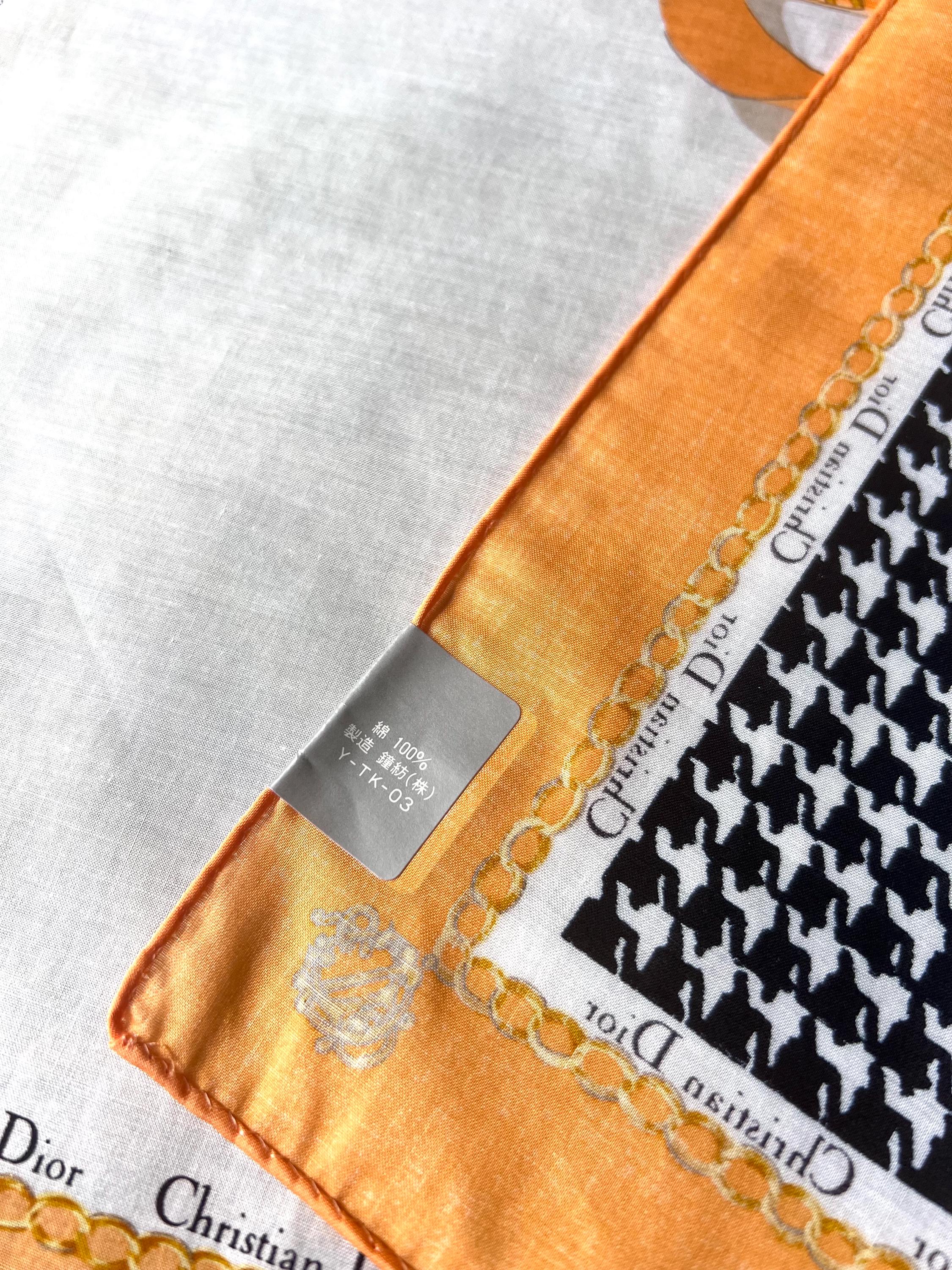 Vintage Christian Dior Cotton Scarf - Logo Square (49x49cm)