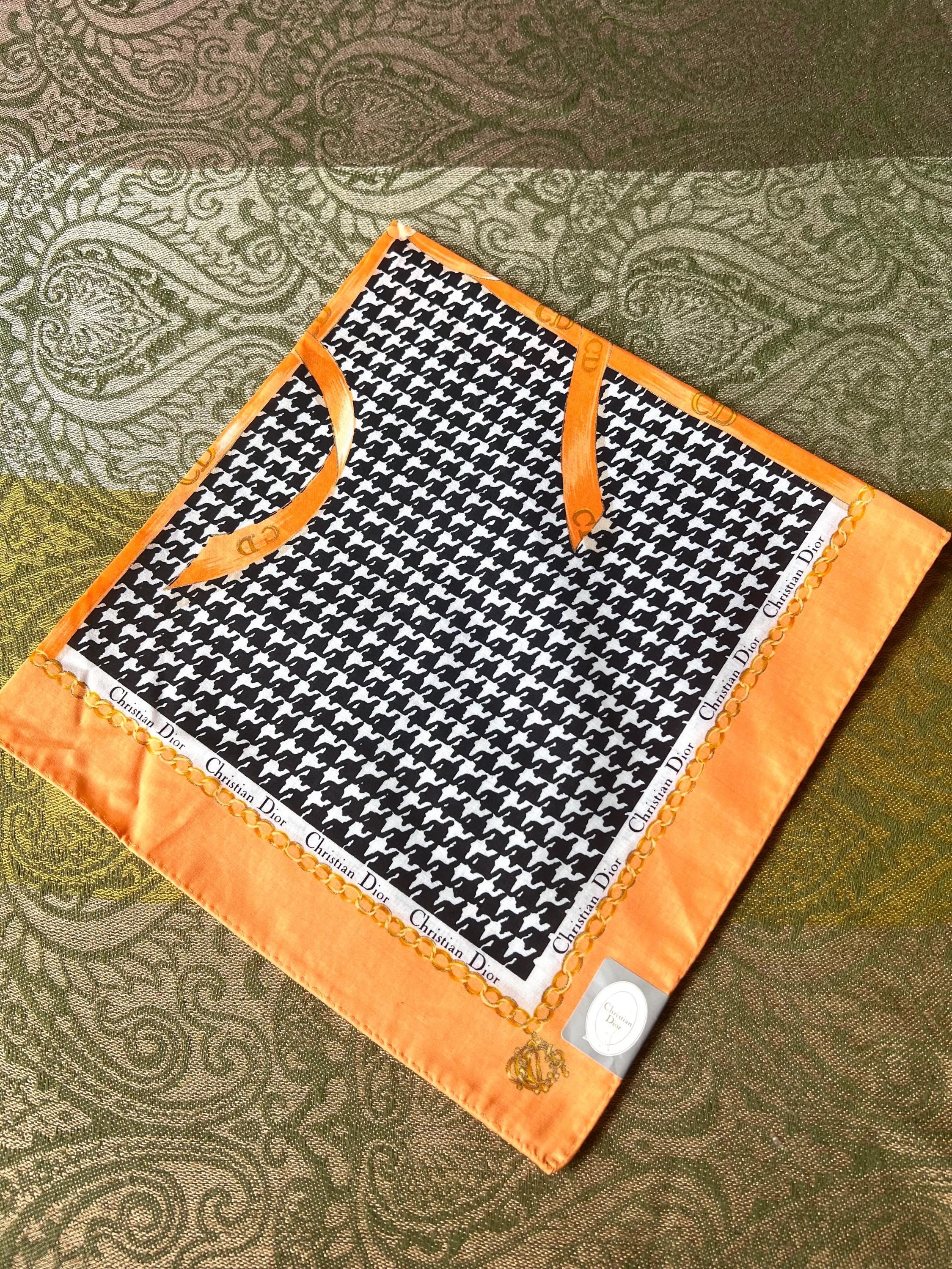 Vintage Christian Dior Cotton Scarf - Logo Square (49x49cm)