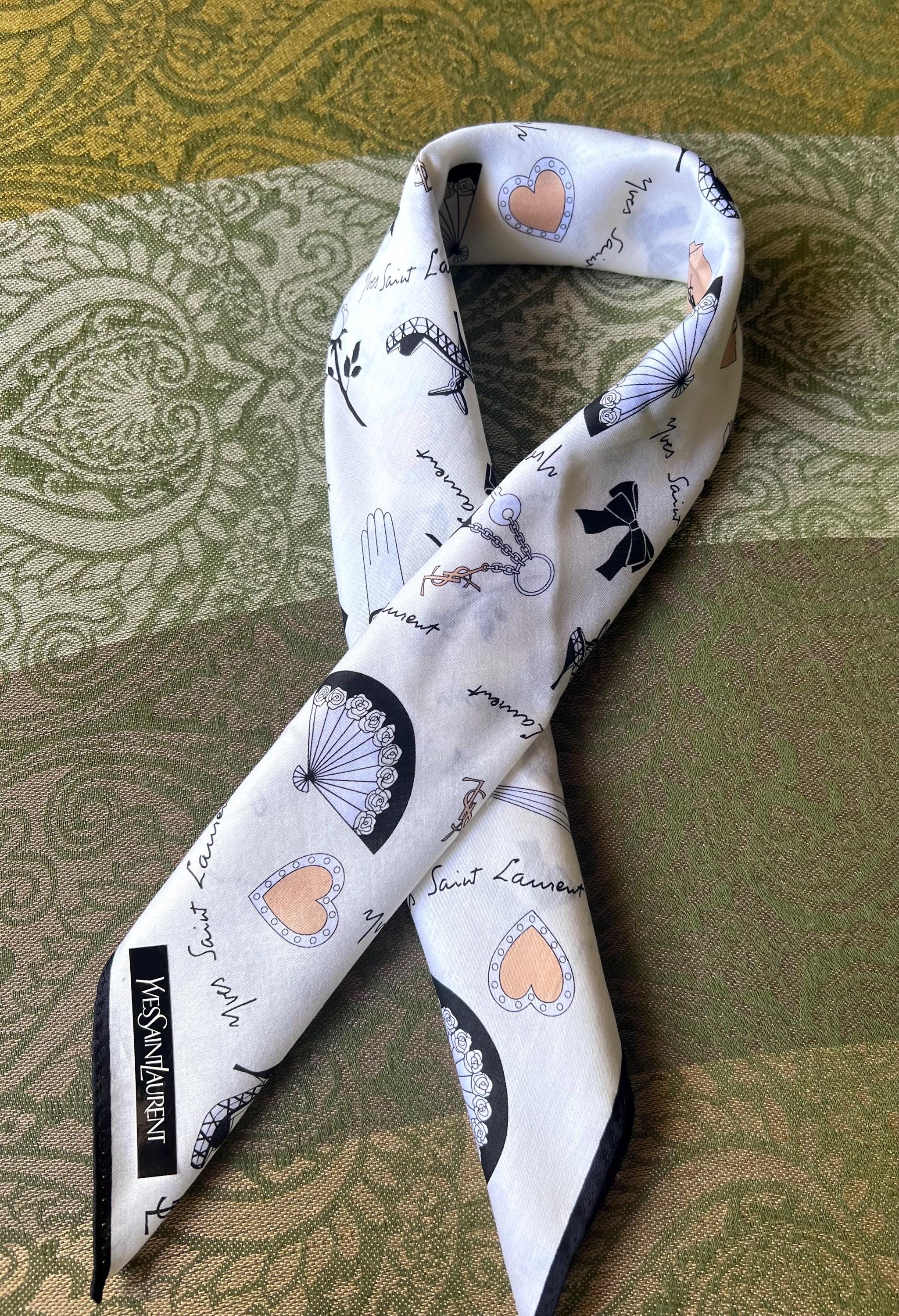 Vintage Yves Saint Laurent Scarf | 50*52cm |100% Cotton Neckerchief