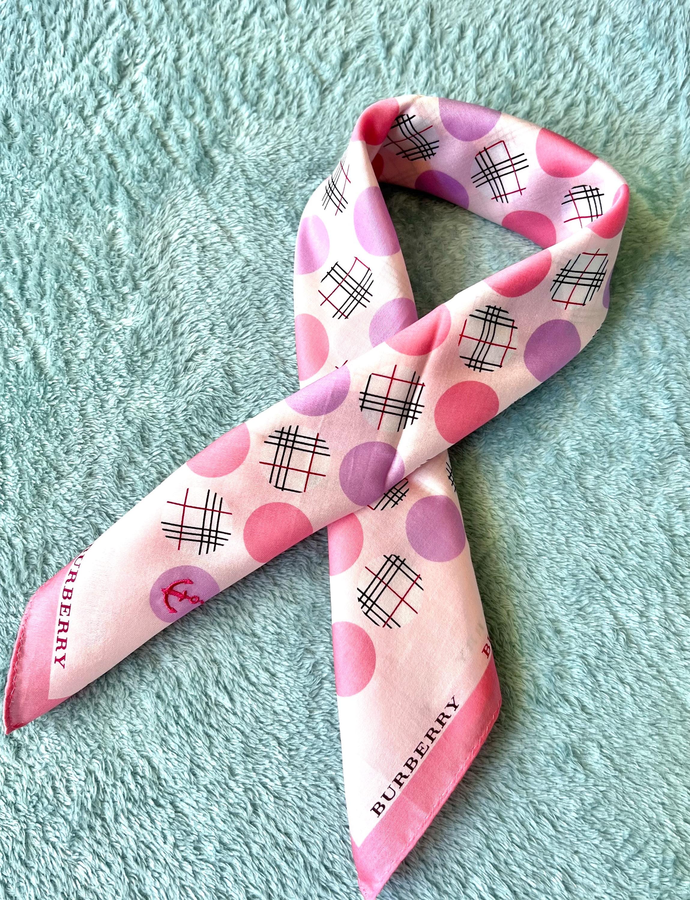 Burberry Scarf: Vintage Cotton Check Handkerchief