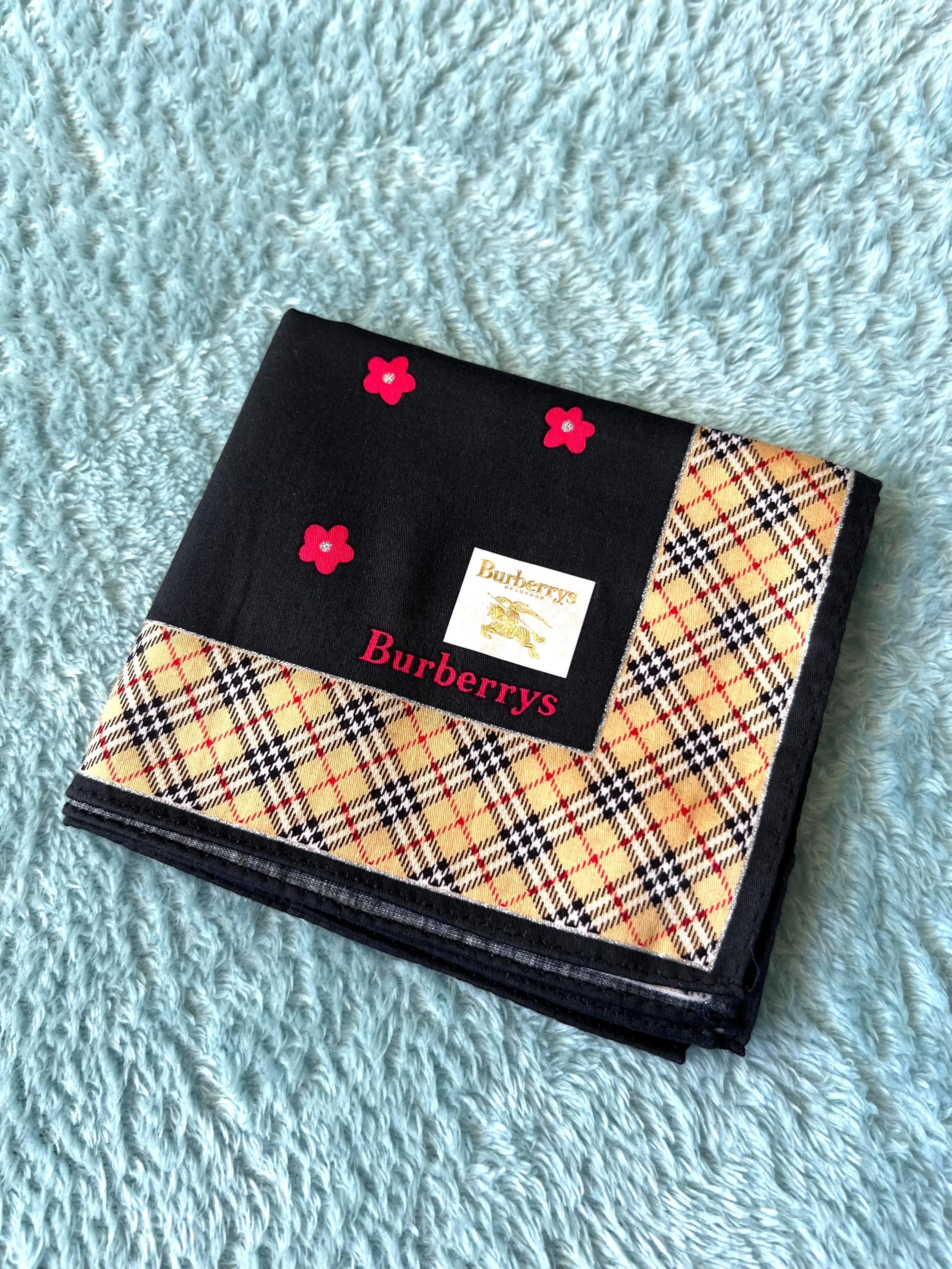 Burberrys Vintage Scarf – “S” Label, 100% Cotton, 50x 52 cm