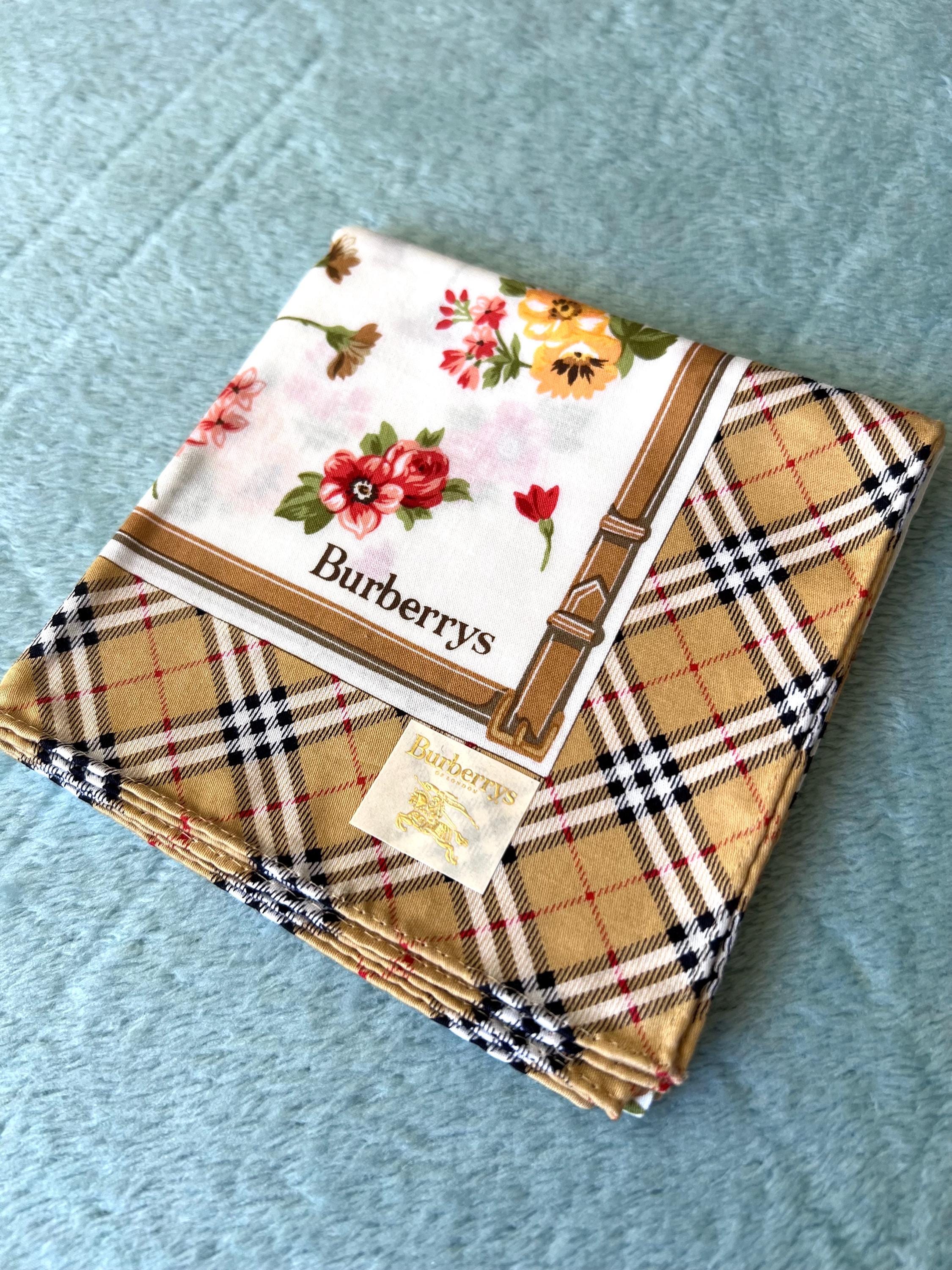 Brand New Burberrys Scarf – “S” Label, 100% Cotton, 50x 49cm