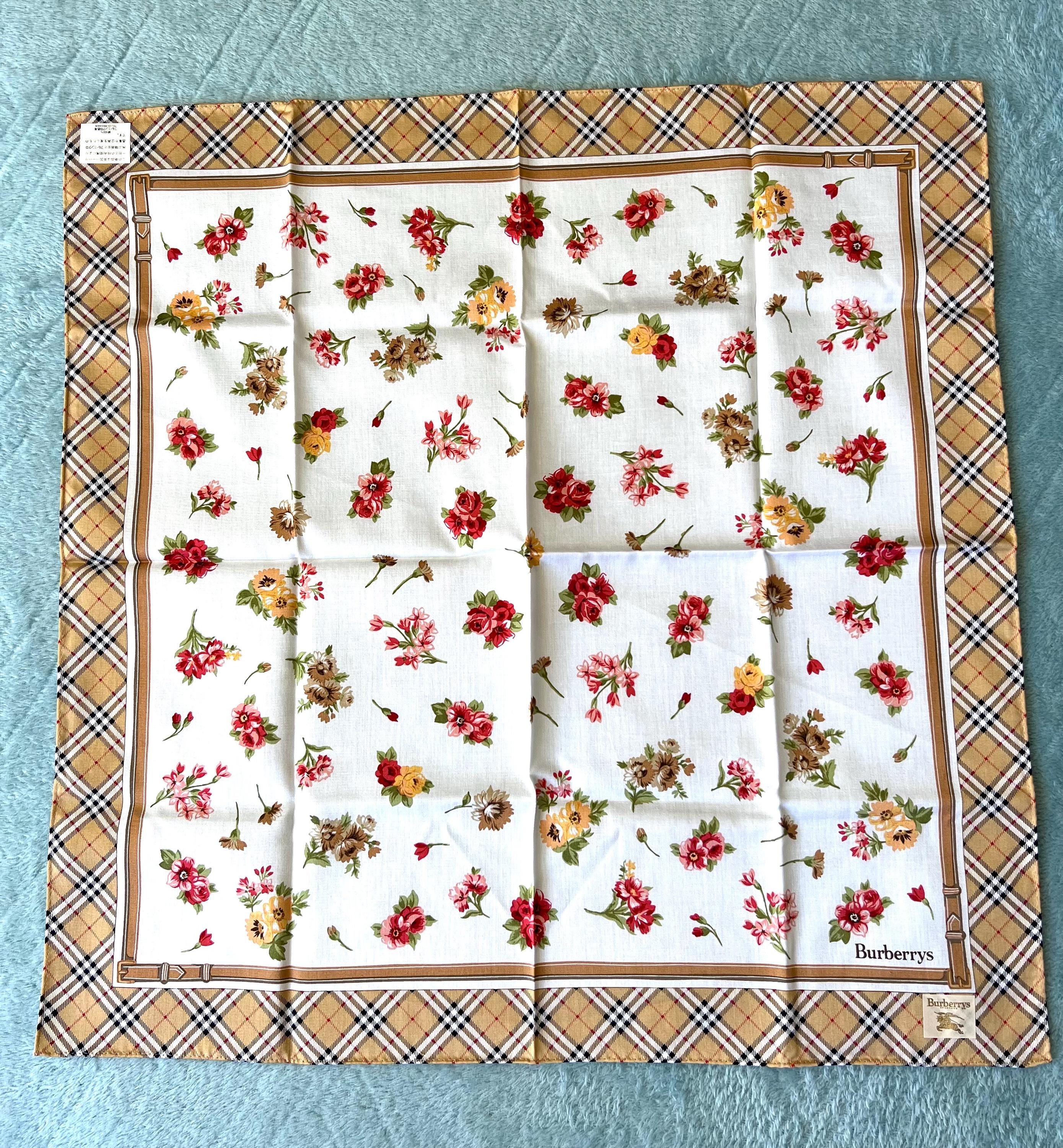 Brand New Burberrys Scarf – “S” Label, 100% Cotton, 50x 49cm