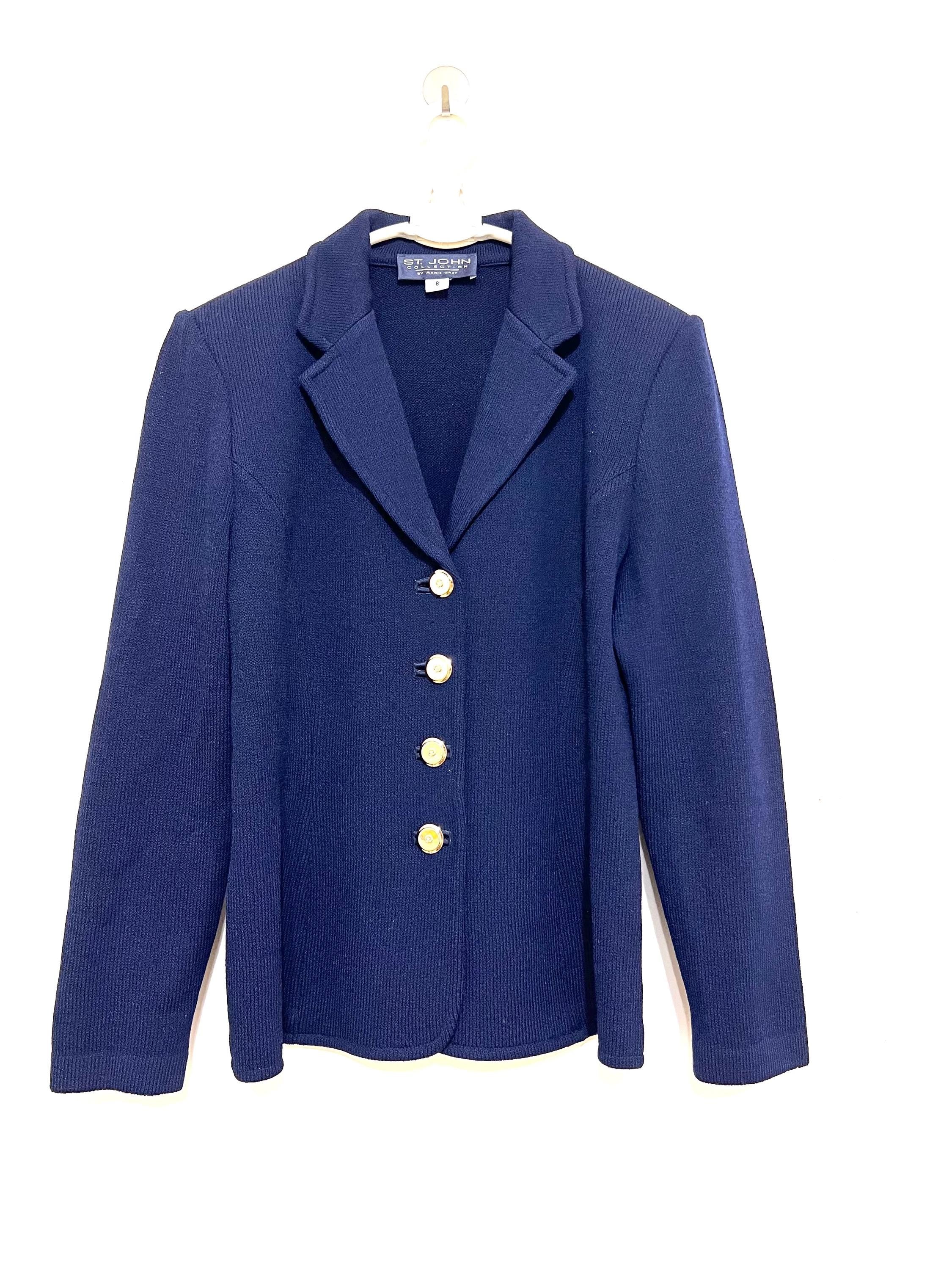 St. John Collection Vintage Navy Wool Blazer – US Size 8