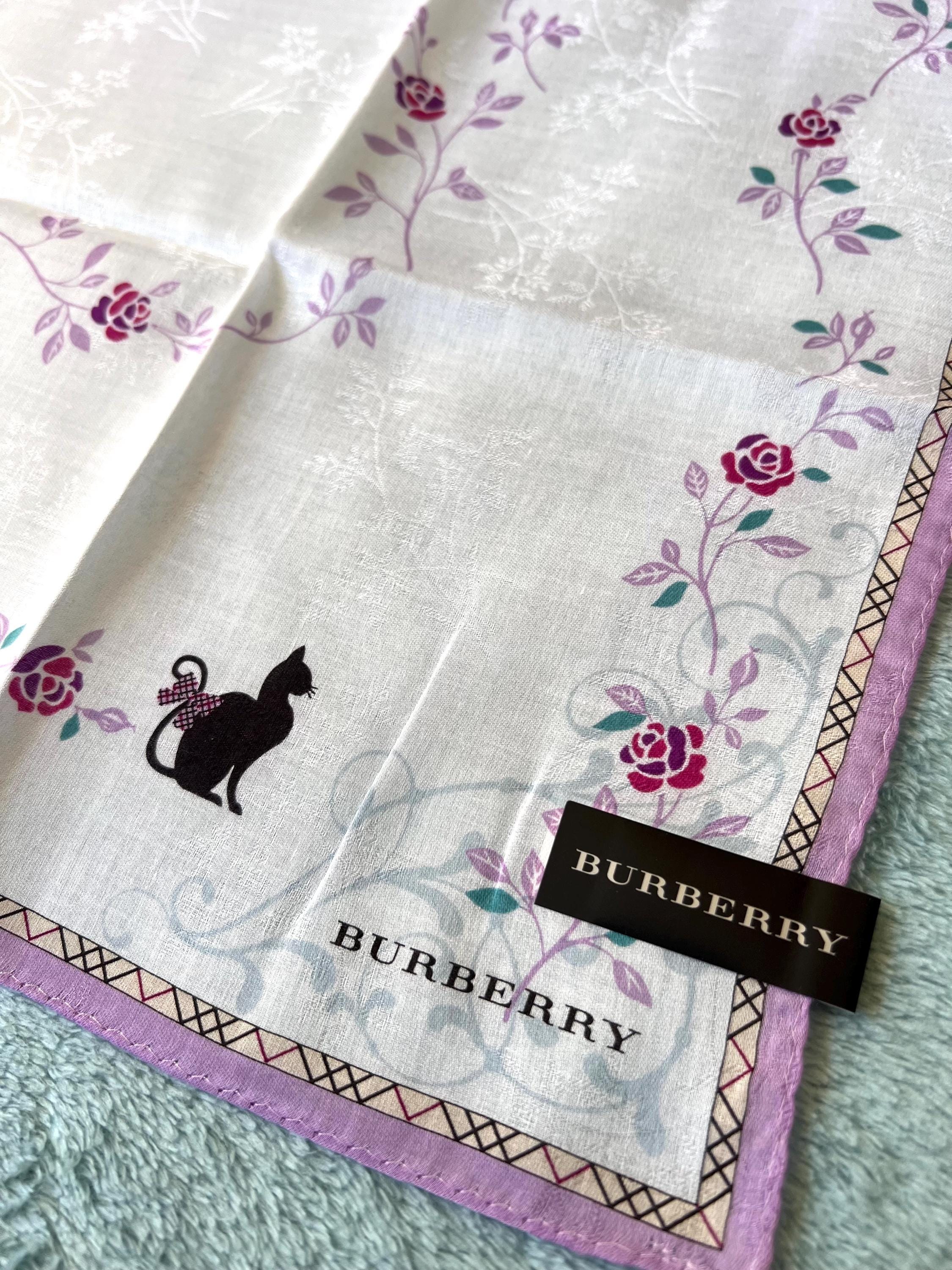 Burberry Brand New Deadstock Scarf 58*60cm Black Label Handkerchief