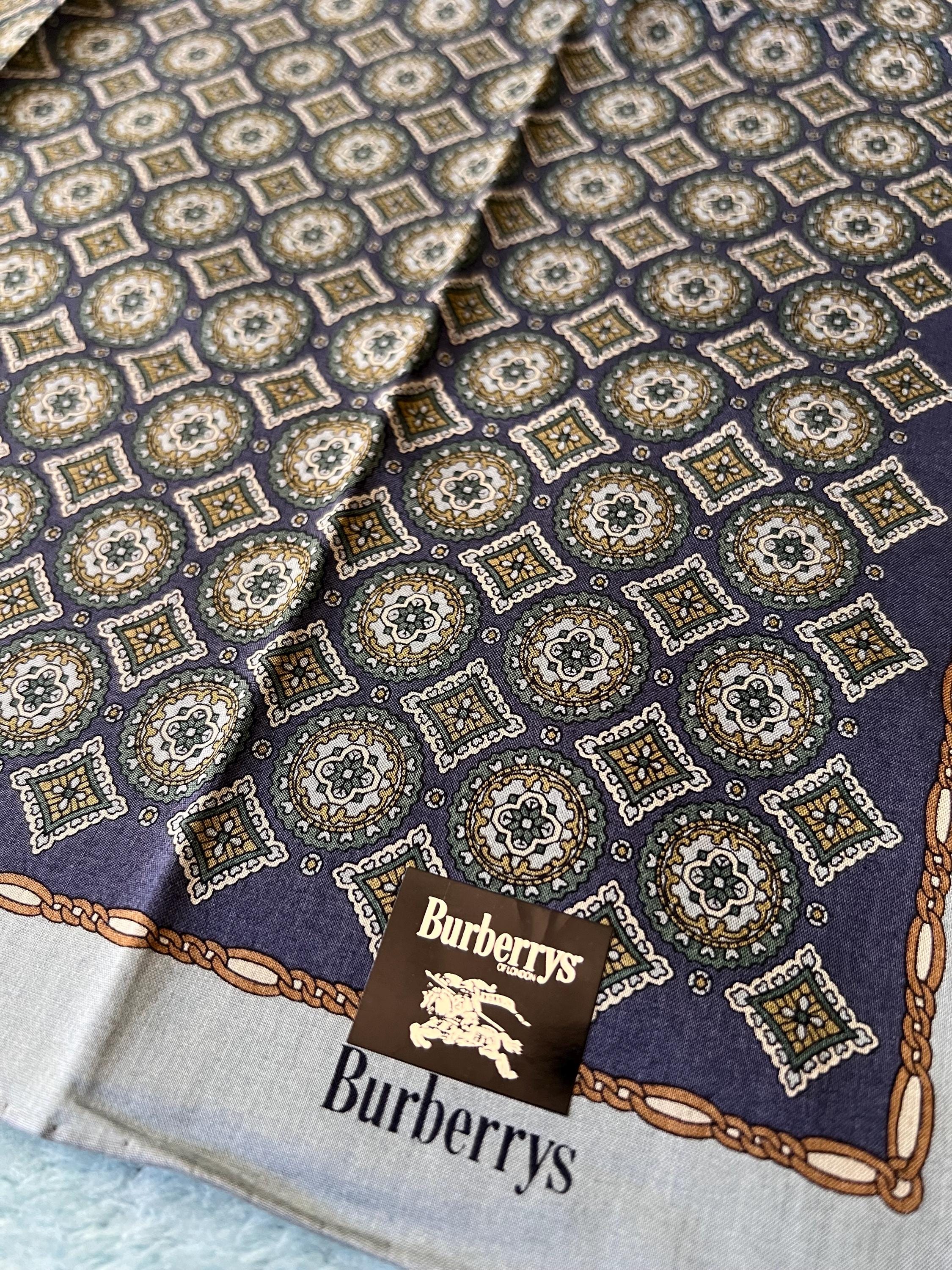 Brand New Burberrys Scarf – “S” Label, 100% Cotton, 49x 49cm