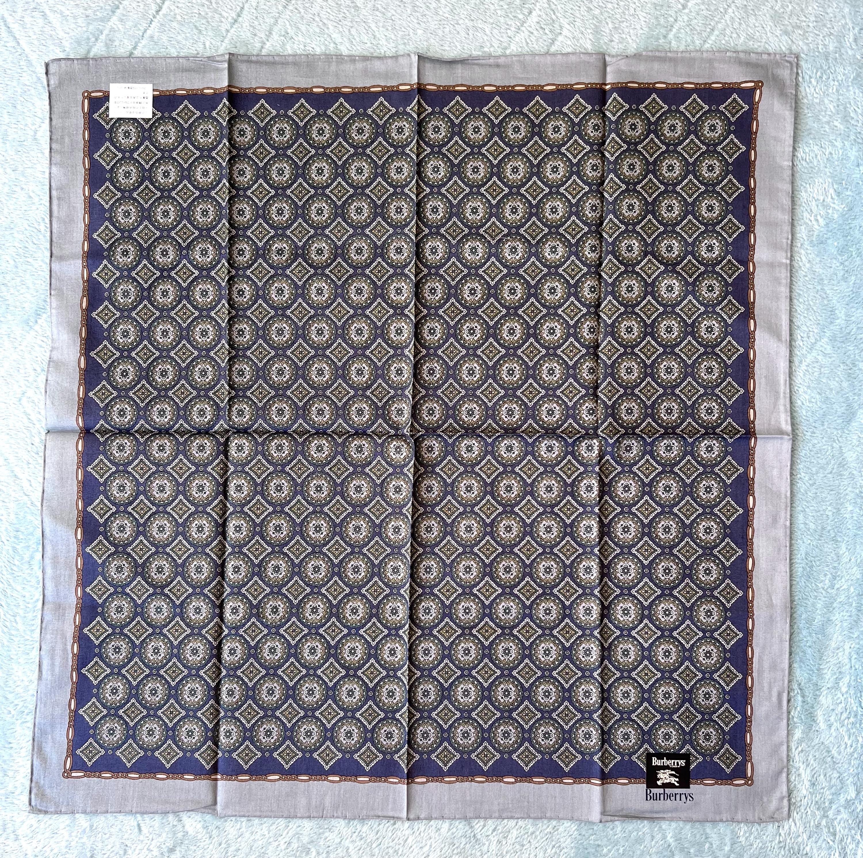 Brand New Burberrys Scarf – “S” Label, 100% Cotton, 49x 49cm