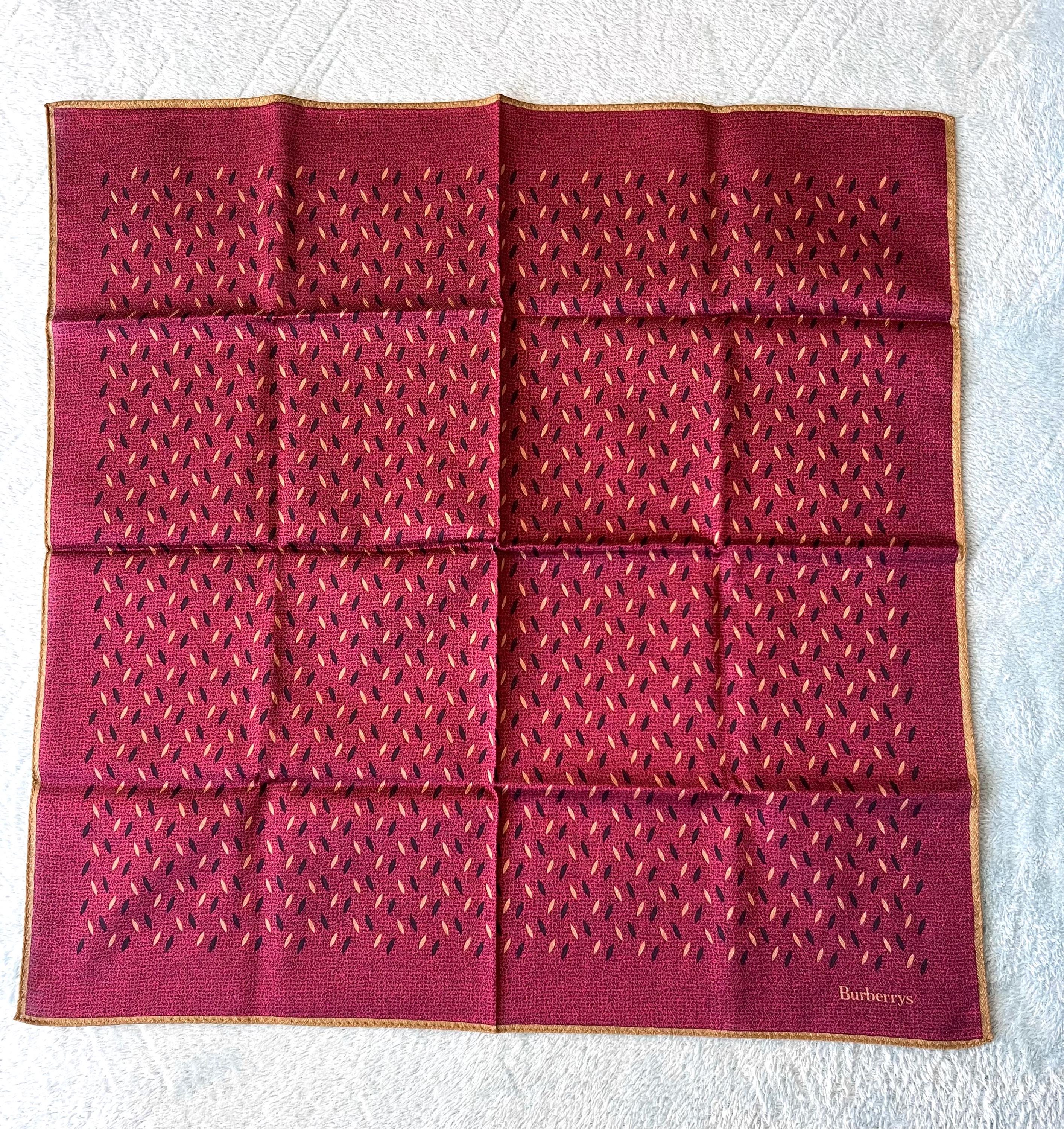 Brand New Burberrys Scarf – “S” Label, 100% Cotton, 49x 51cm