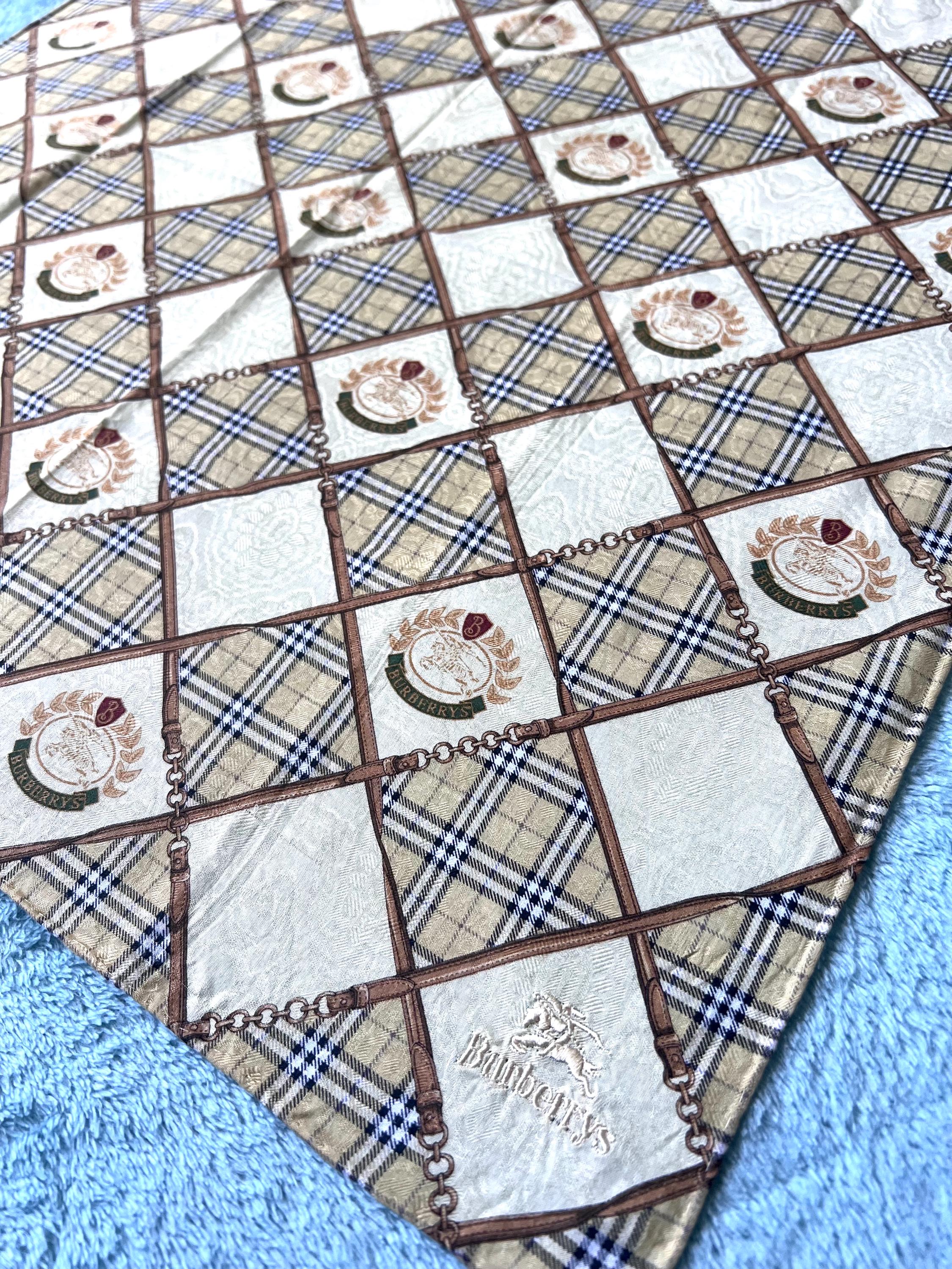 Burberrys Vintage Scarf – “S” Label, 100% Cotton, 52x 53 cm