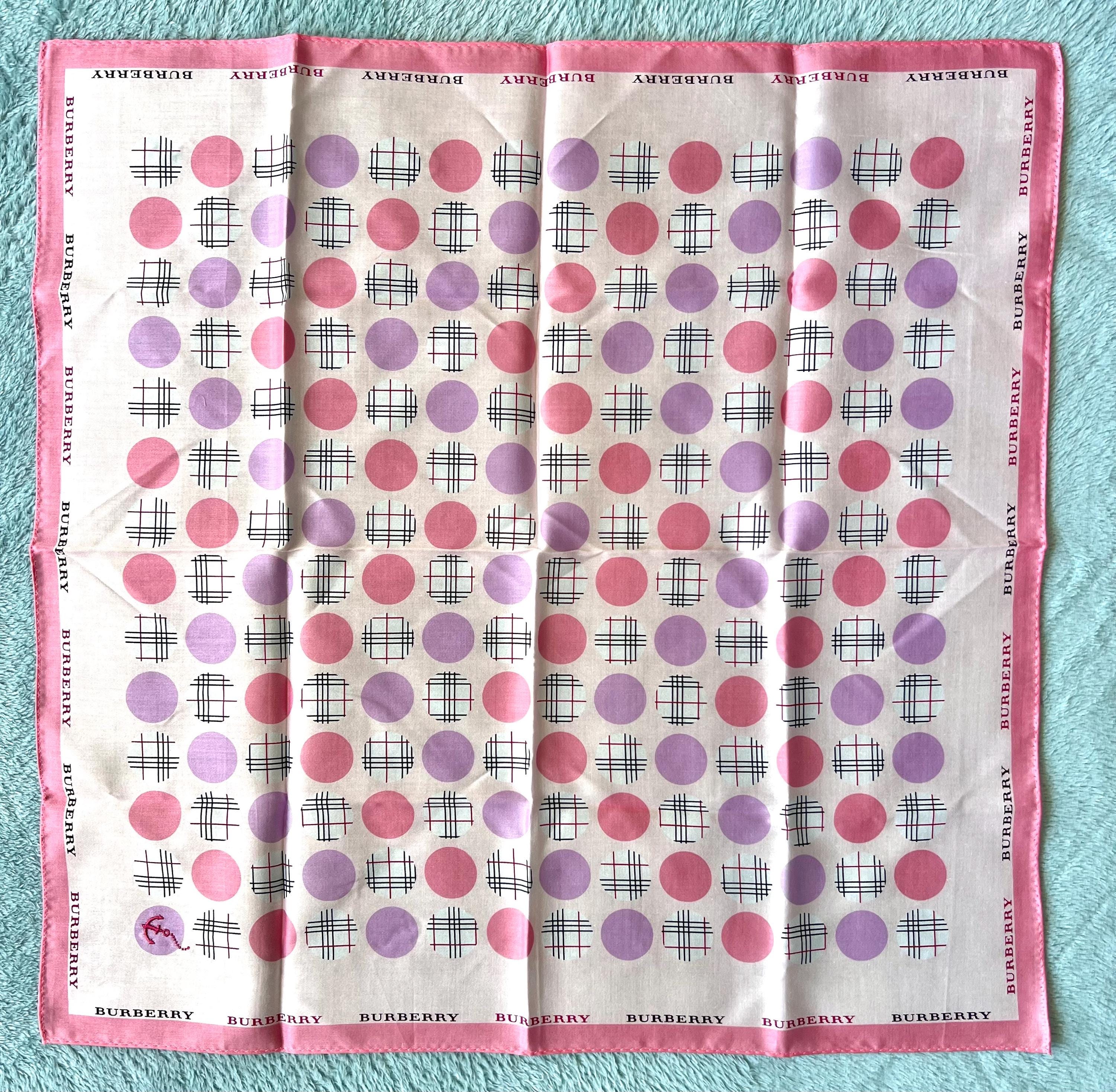 Burberry Scarf: Vintage Cotton Check Handkerchief