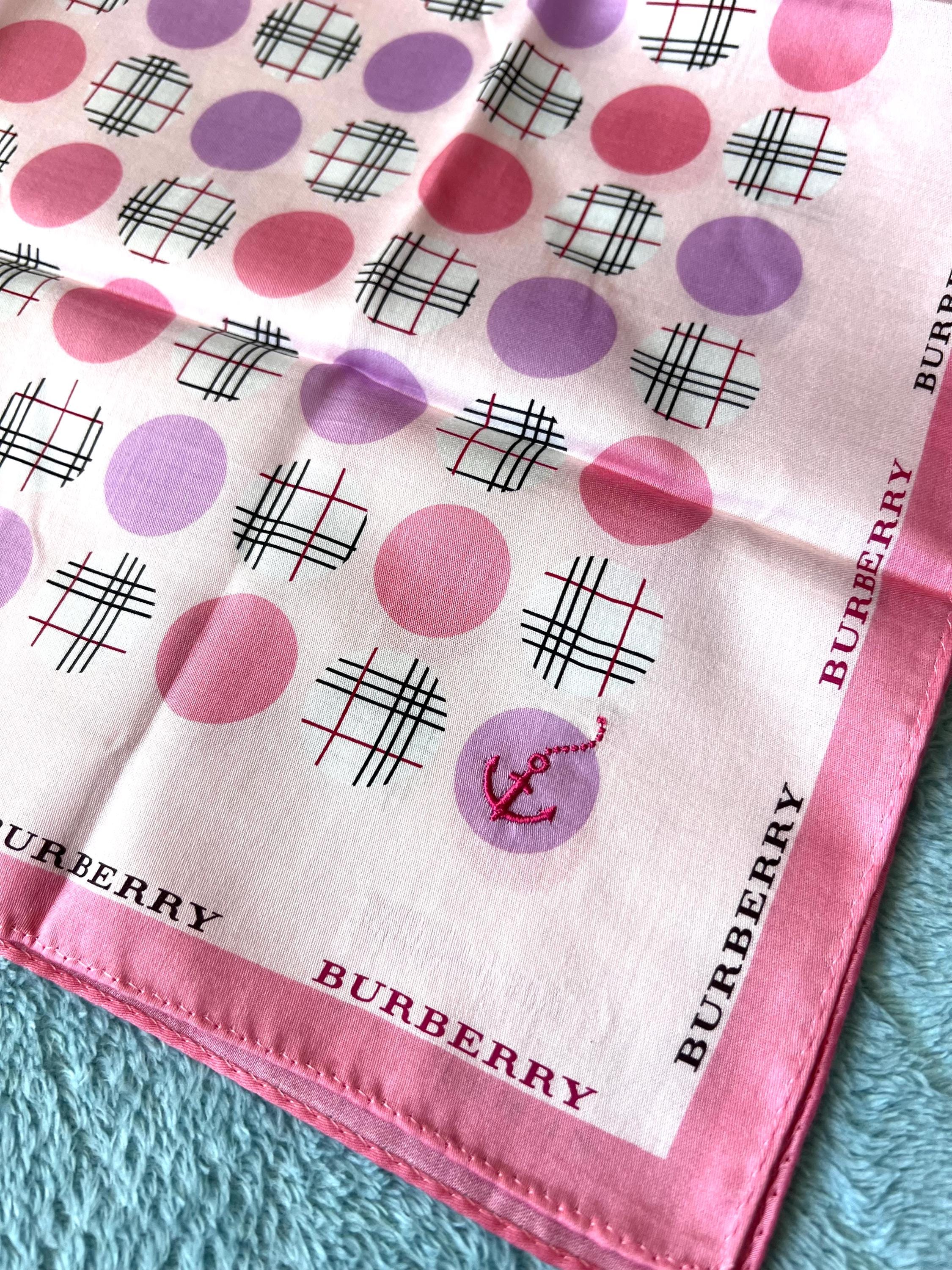 Burberry Scarf: Vintage Cotton Check Handkerchief