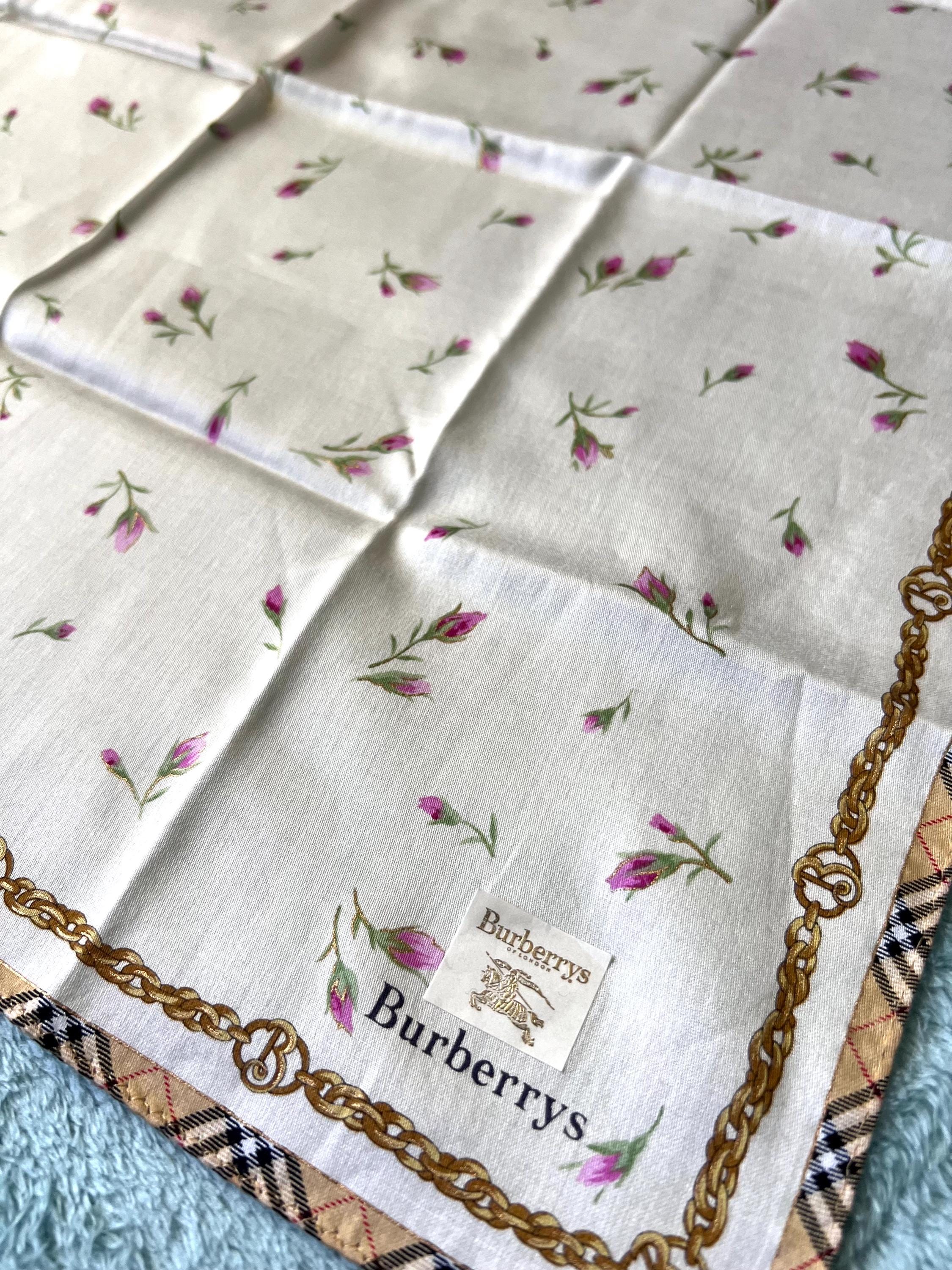 Brand New Burberrys Scarf – “S” Label, 100% Cotton, 52x 49cm