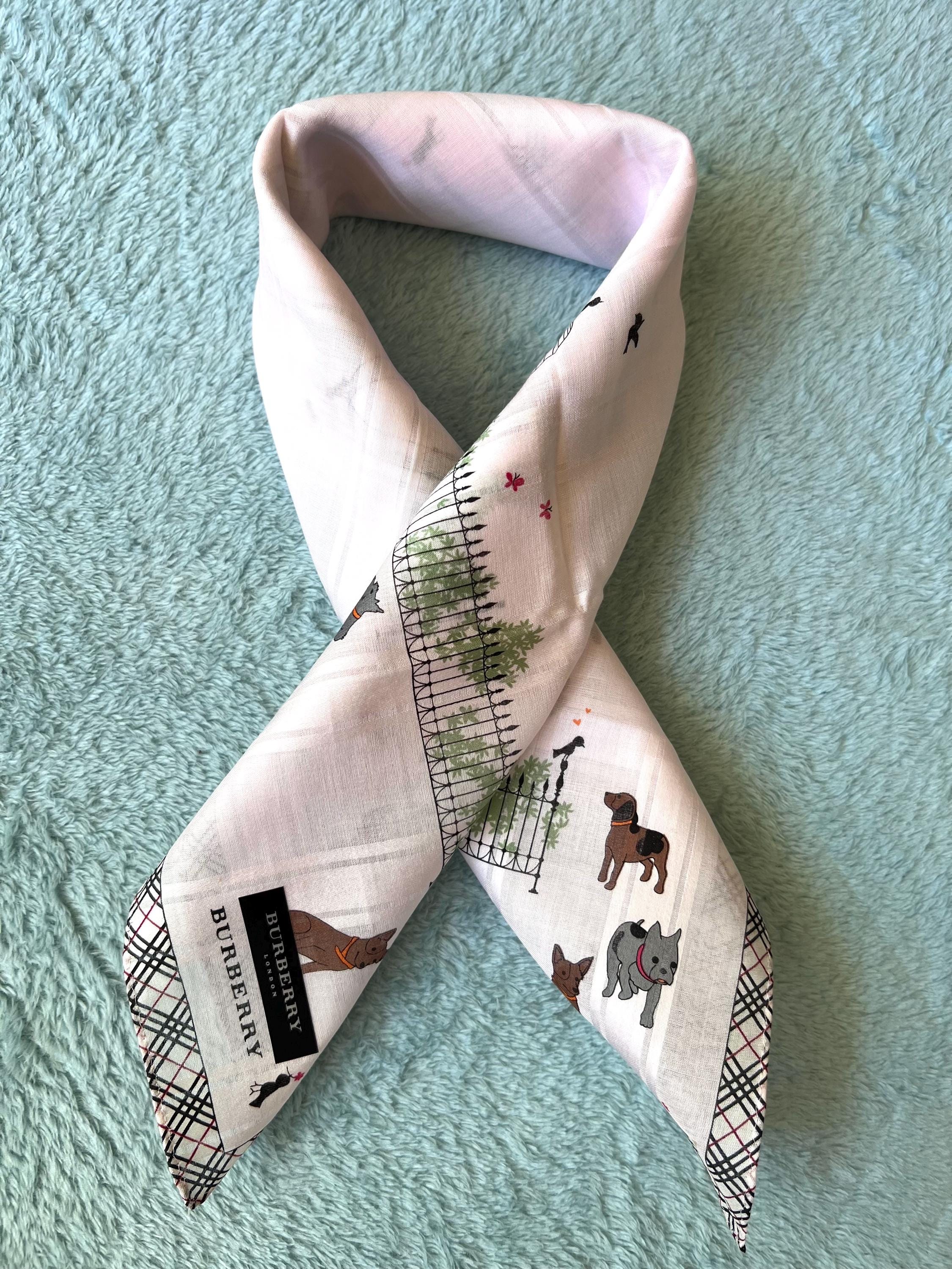 Brand New Burberry Cotton Scarf: Dog Print, London Line