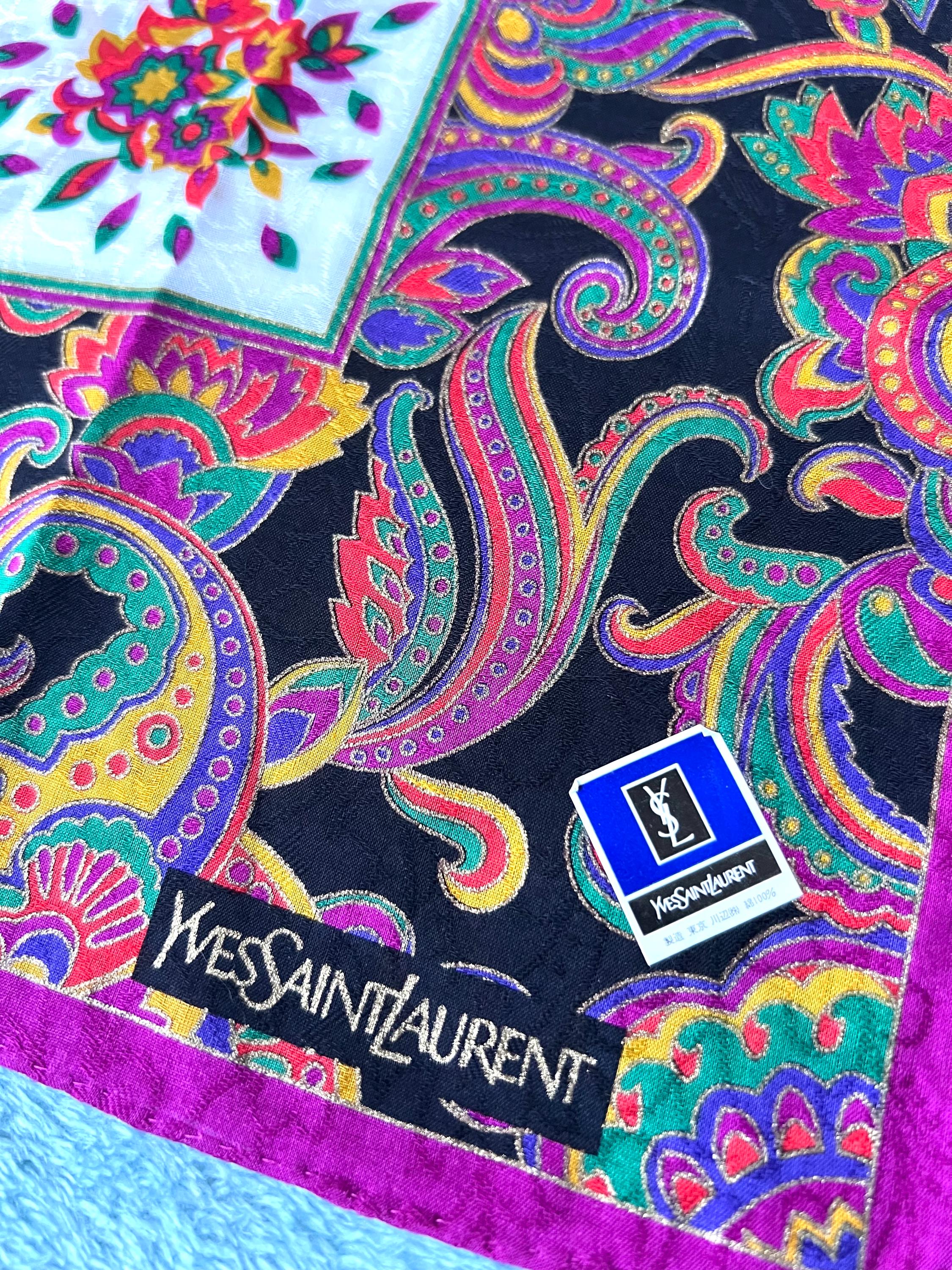 Brand New Vintage Yves Saint Laurent Scarf | 53*51cm |100% Cotton Neckerchief