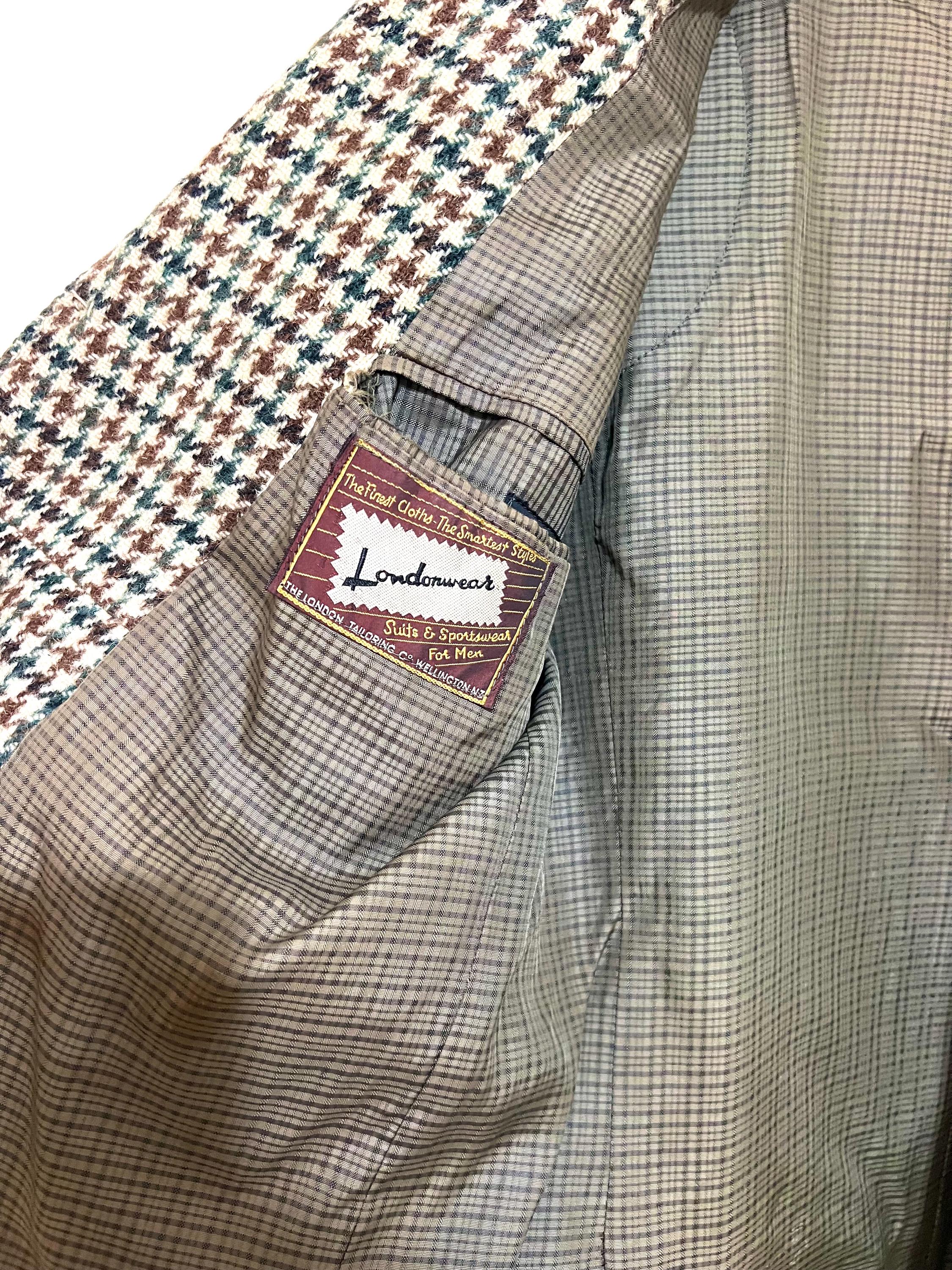 Harris Tweed Wool Brown Blazer Jacket | Classic British Style | Houndstooth Check | Londonwear